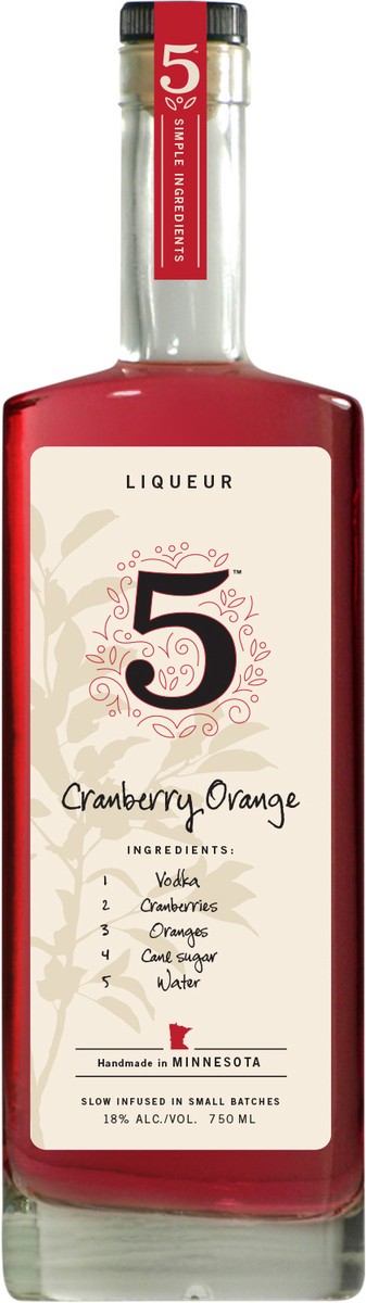 slide 3 of 4, 5 Cranberry Orange Liqueur 750 ml, 1 ct