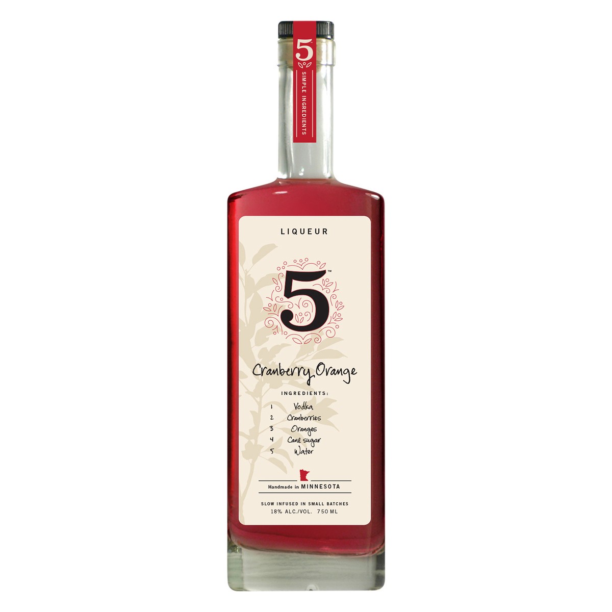 slide 4 of 4, 5 Cranberry Orange Liqueur 750 ml, 1 ct