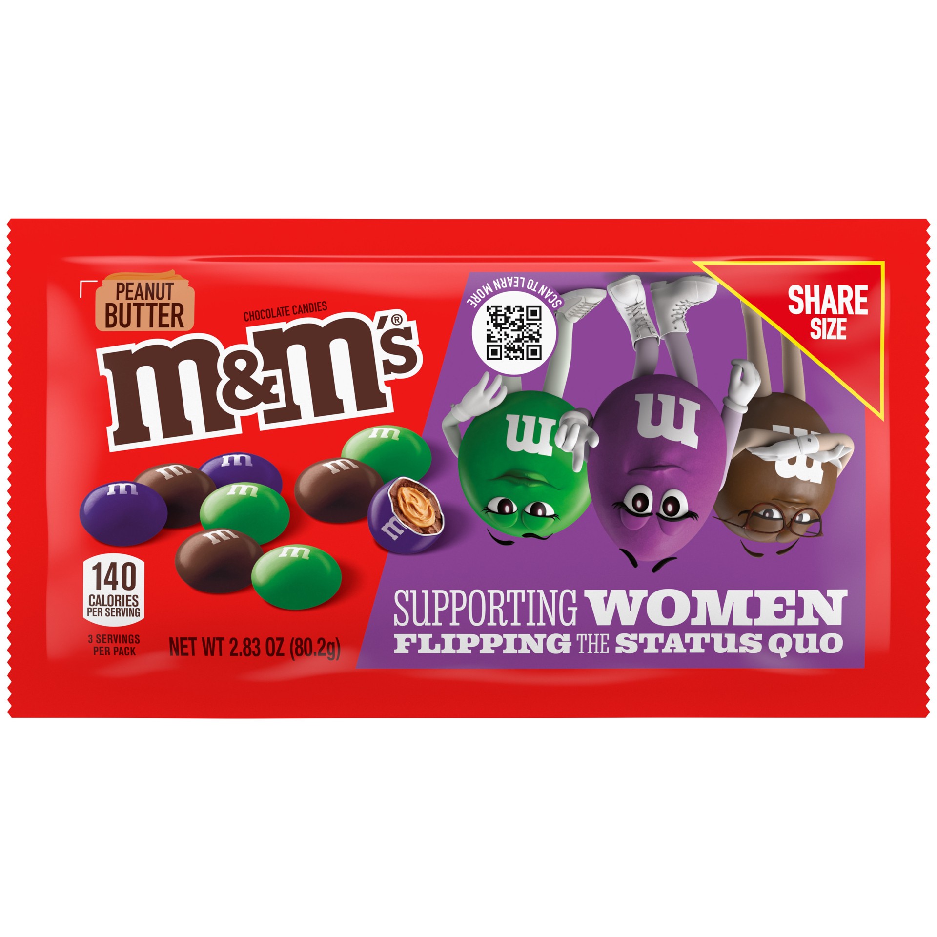 slide 1 of 5, M&M's Limited Edition Peanut Butter Milk Chocolate Candy featuring Purple Candy, Share Size, 2.83 oz Bag, 2.83 oz