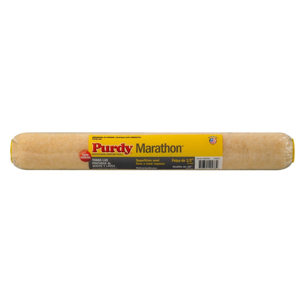 slide 6 of 6, Purdy 18.0-in x 1/2-in Nap Marathon Standard Knit Paint Roller Cover, 1 ct