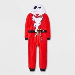 NBC Boys' The Nightmare Before Christmas Jack Skellington Long Sleeve Union Suit - Red L