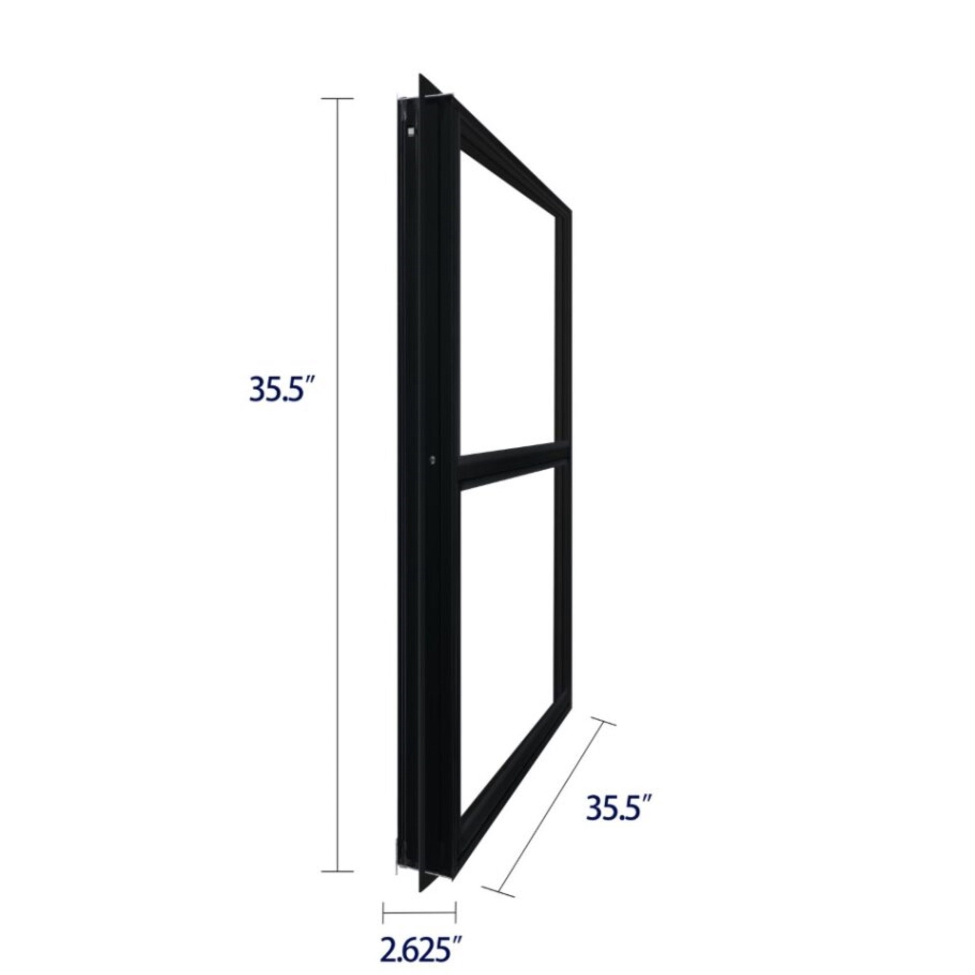 slide 6 of 6, RELIABILT 46000 Series 35-1/2-in x 35-1/2-in Black Exterior Aluminum New Construction Single Hung Window Low-E Double Pane Glass (Half Screen Included), 1 ct