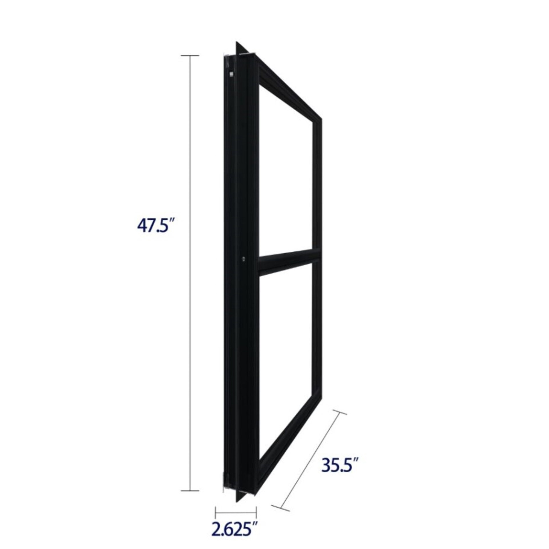 slide 5 of 6, RELIABILT 46000 Series 35-1/2-in x 47-1/2-in Black Exterior Aluminum New Construction Single Hung Window Low-E Double Pane Glass (Half Screen Included), 1 ct