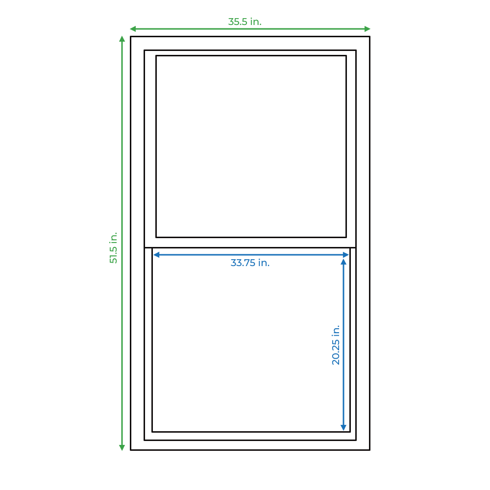 slide 3 of 6, RELIABILT 46000 Series 35-1/2-in x 51-1/2-in Black Exterior Aluminum New Construction Single Hung Window Low-E Double Pane Glass (Half Screen Included), 1 ct