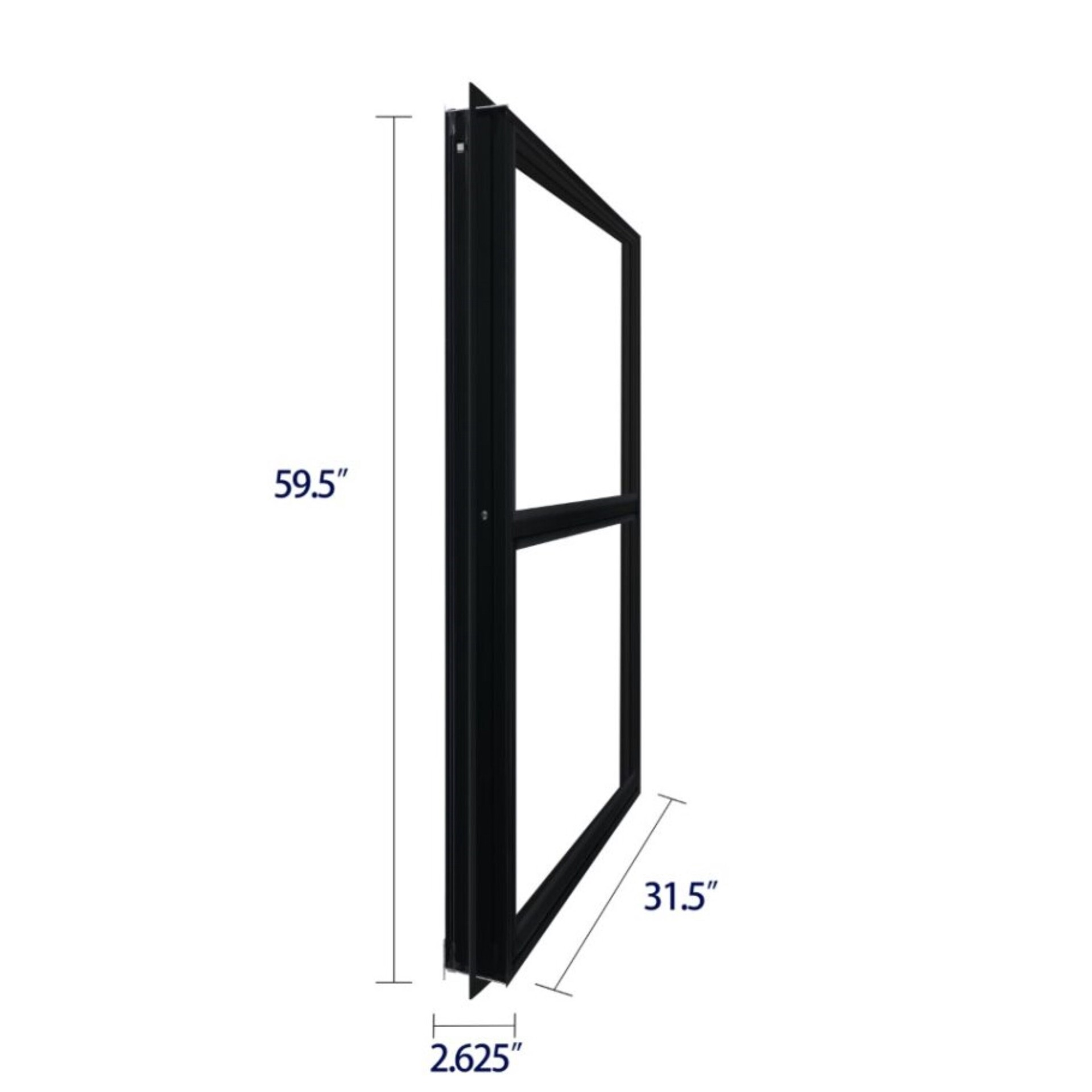 slide 6 of 6, RELIABILT 46000 Series 31-1/2-in x 59-1/2-in Black Exterior Aluminum New Construction Single Hung Window Low-E Double Pane Glass (Half Screen Included), 1 ct