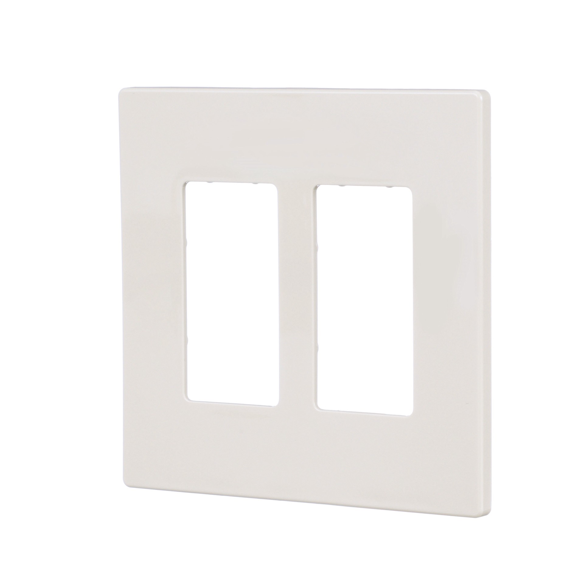 slide 3 of 6, Eaton 2 -Gang Midsize Size Light almond Polycarbonate Indoor Screwless Decorator Wall Plate, 1 ct