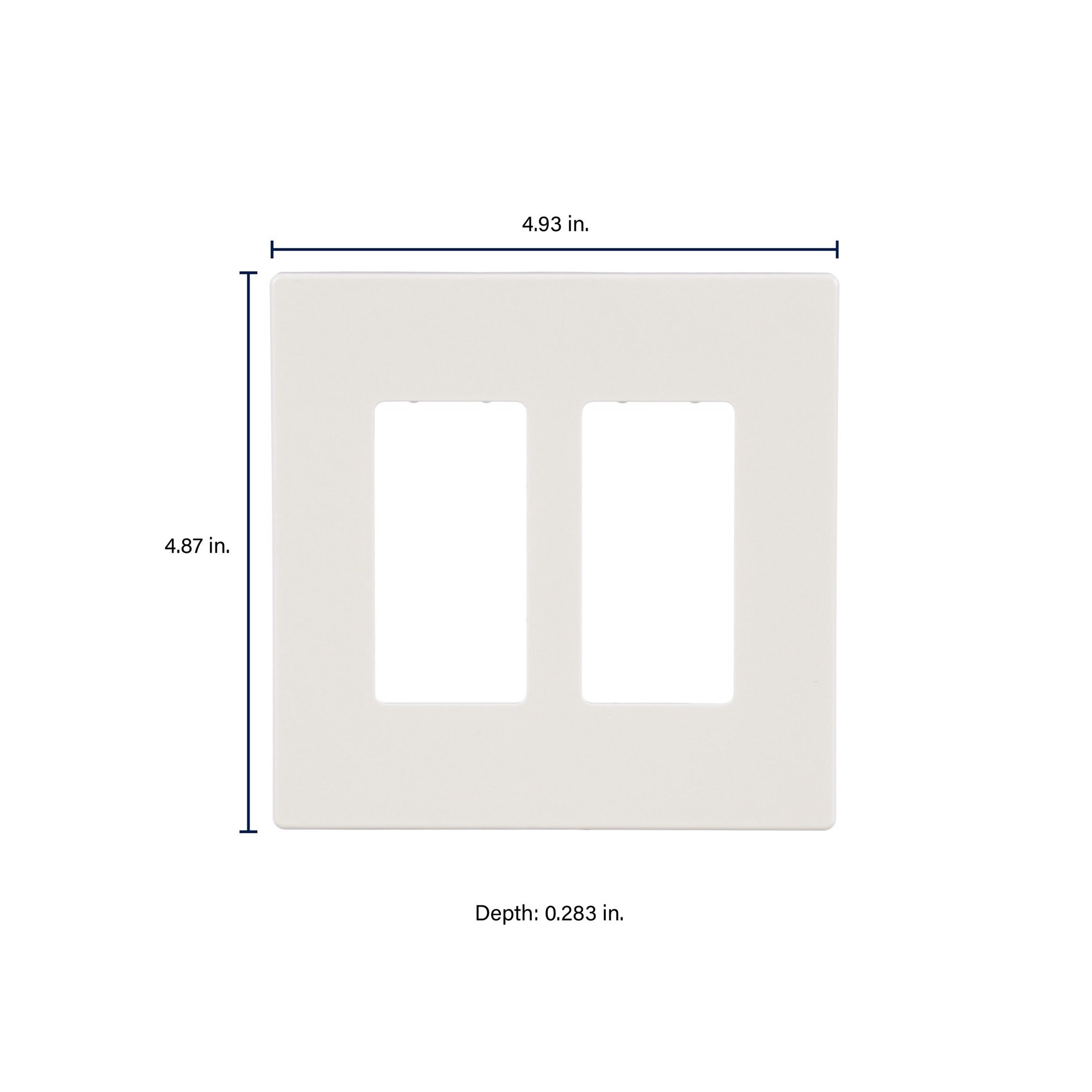 slide 2 of 6, Eaton 2 -Gang Midsize Size Light almond Polycarbonate Indoor Screwless Decorator Wall Plate, 1 ct