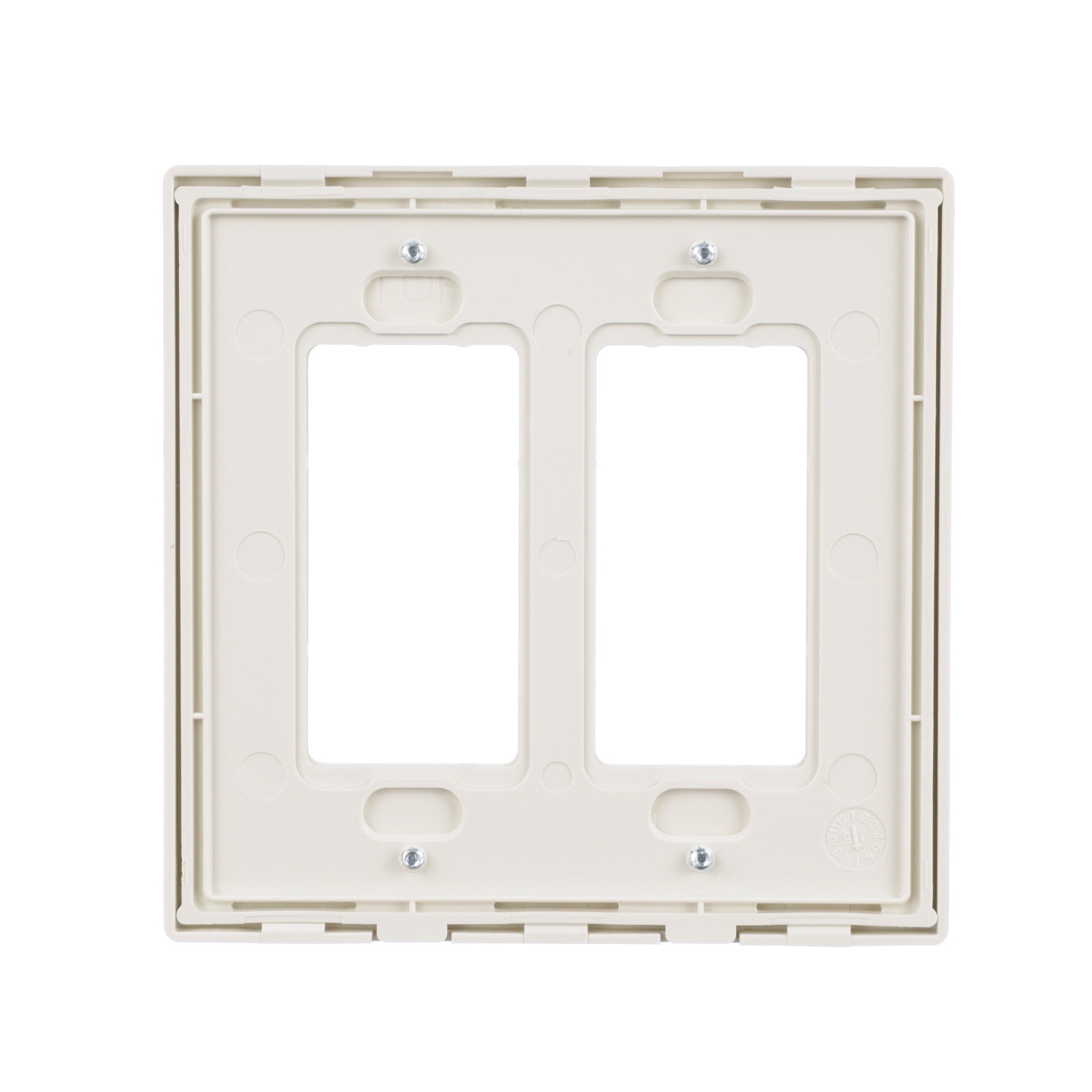 slide 5 of 6, Eaton 2 -Gang Midsize Size Light almond Polycarbonate Indoor Screwless Decorator Wall Plate, 1 ct