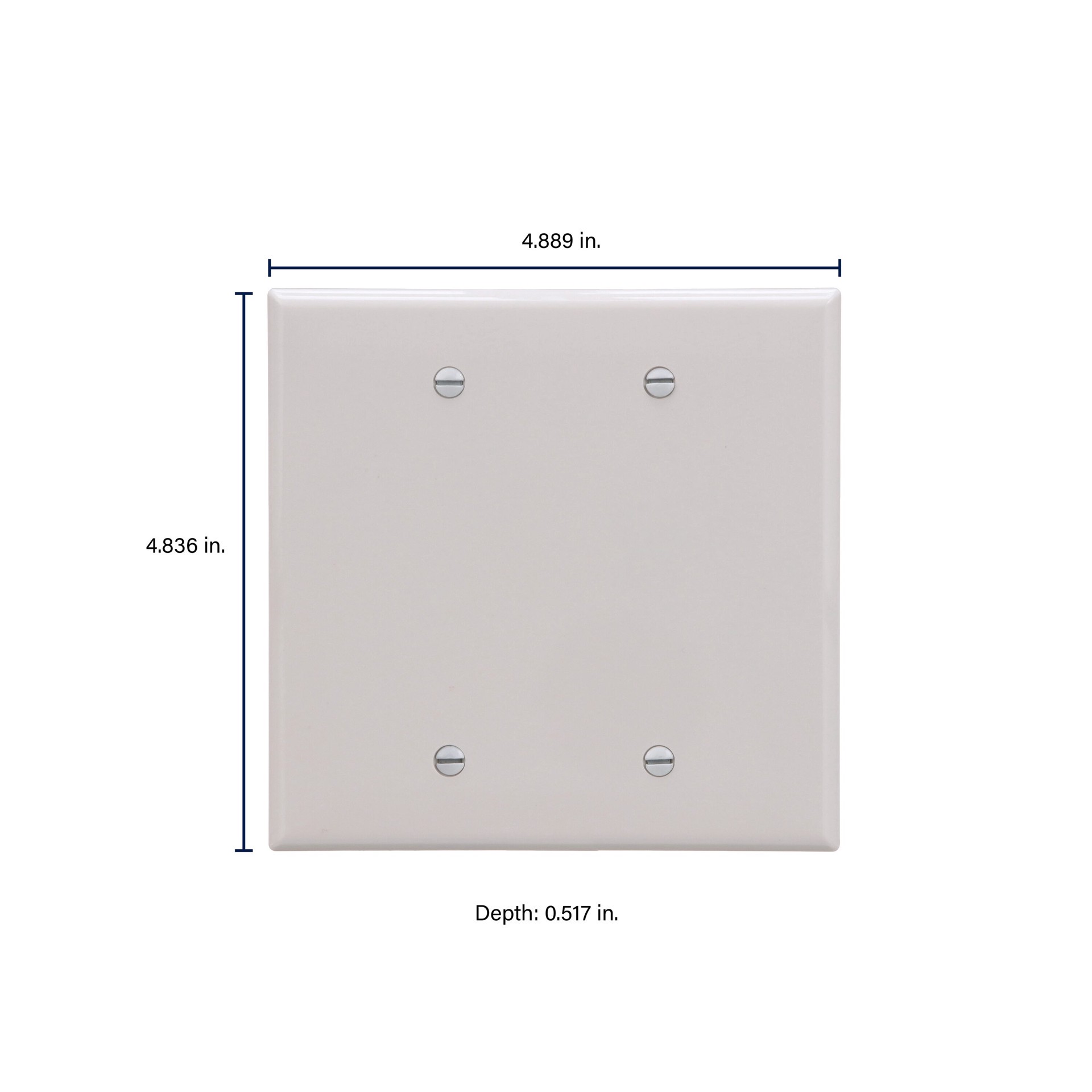 slide 2 of 6, 2 -Gang Midsize Size White Polycarbonate Indoor Blank Wall Plate, 1 ct