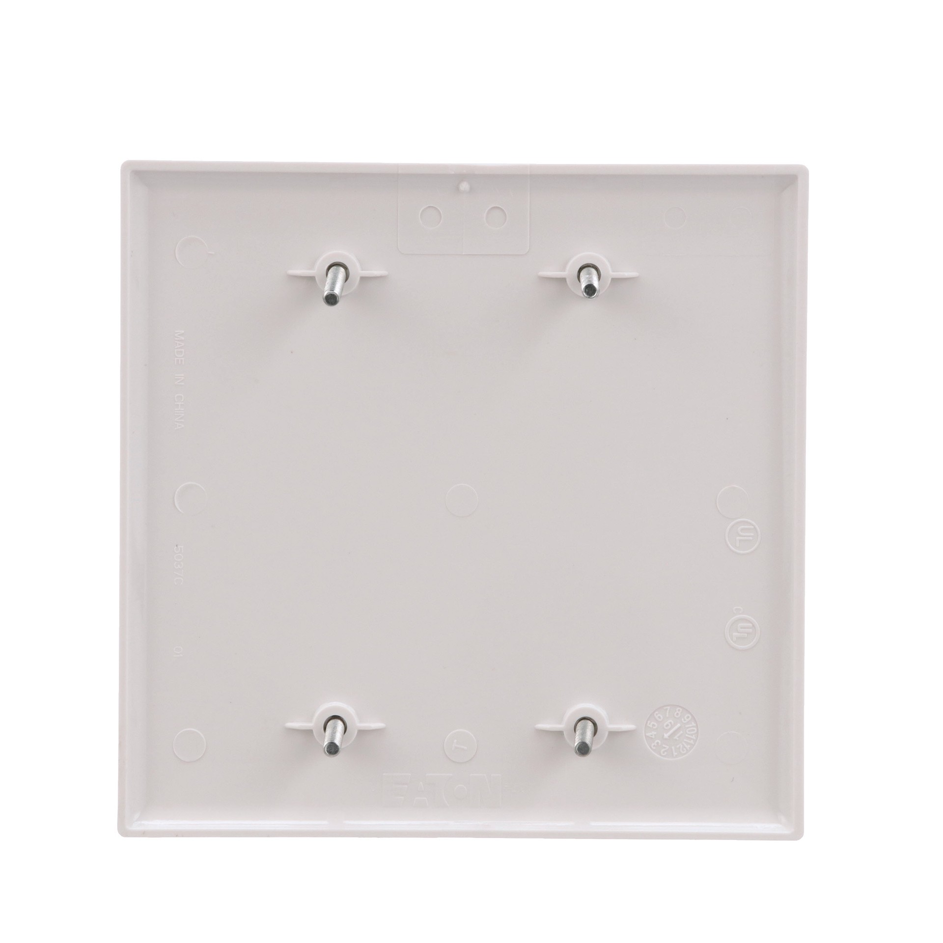 slide 5 of 6, 2 -Gang Midsize Size White Polycarbonate Indoor Blank Wall Plate, 1 ct