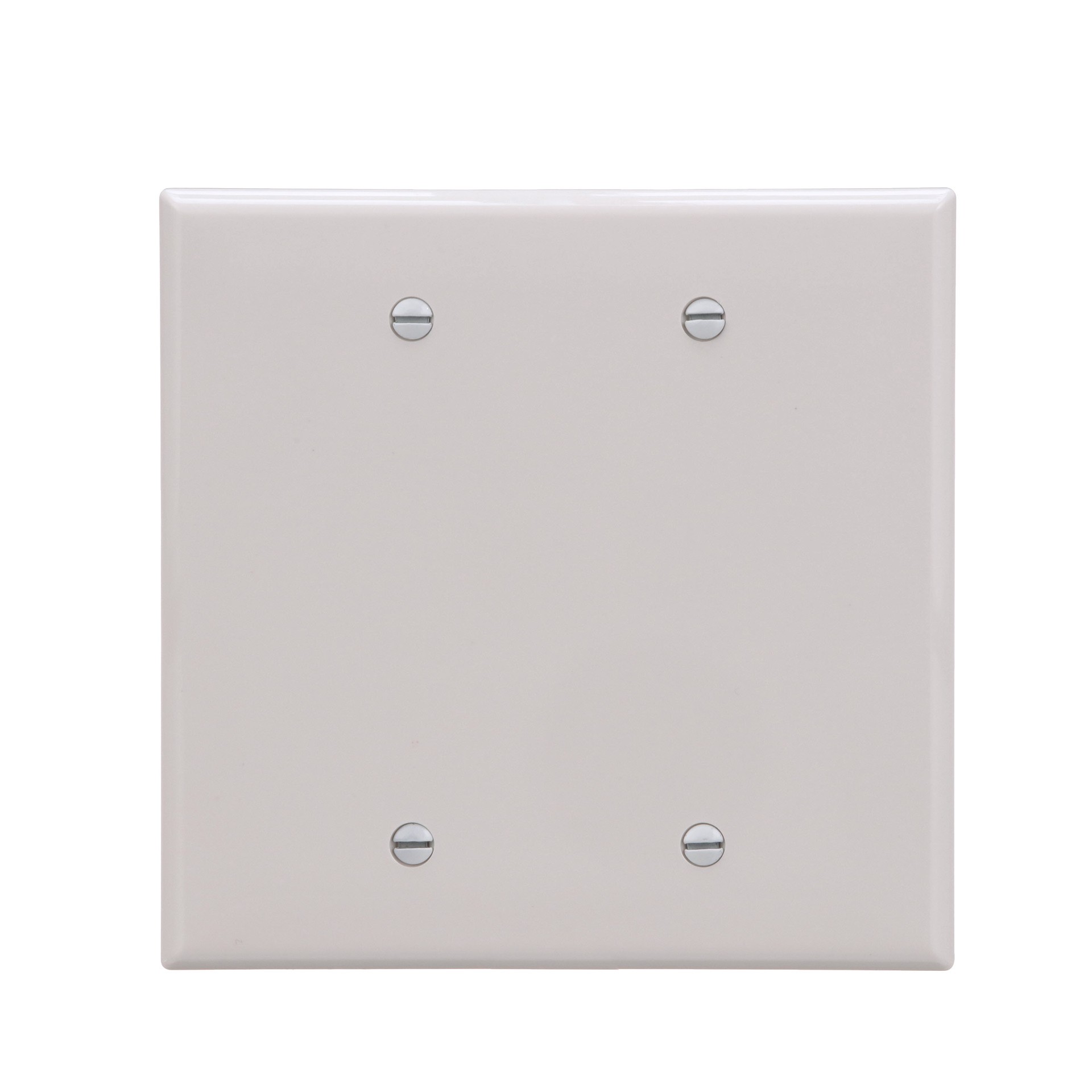 slide 1 of 6, 2 -Gang Midsize Size White Polycarbonate Indoor Blank Wall Plate, 1 ct