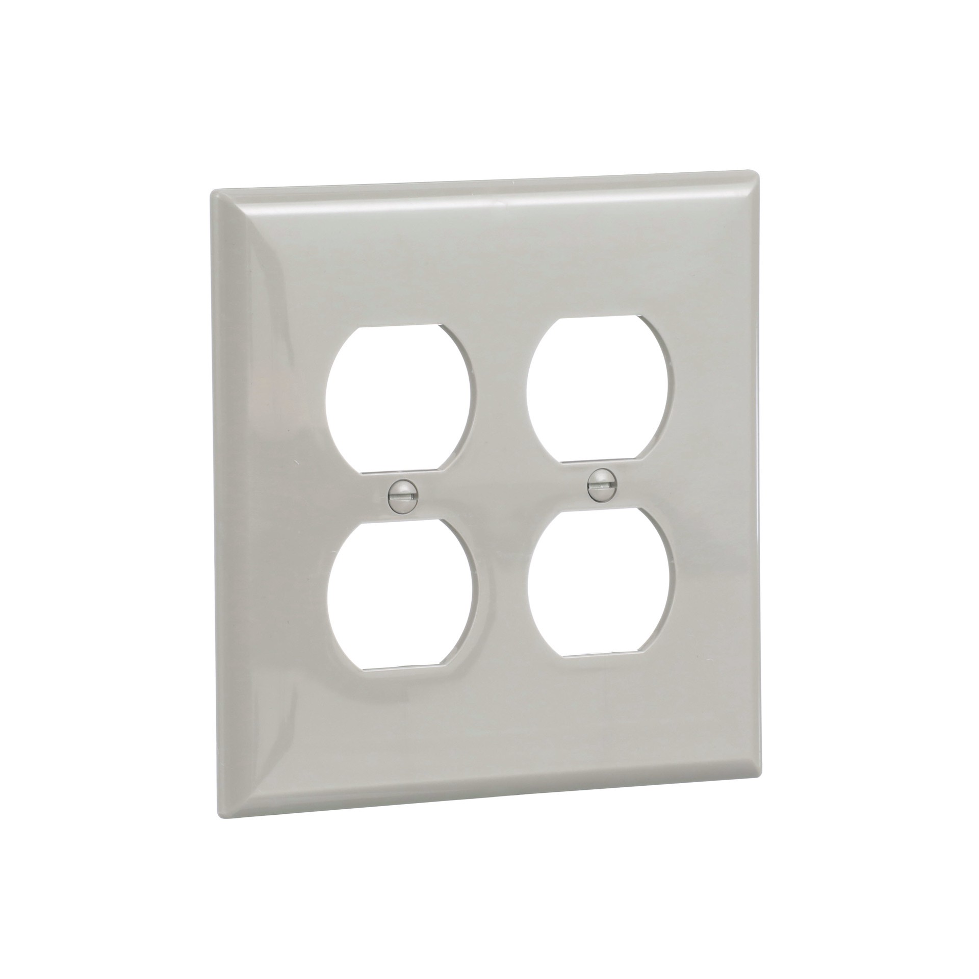 slide 6 of 6, 2 -Gang Midsize Size Gray Polycarbonate Indoor Duplex Wall Plate, 1 ct