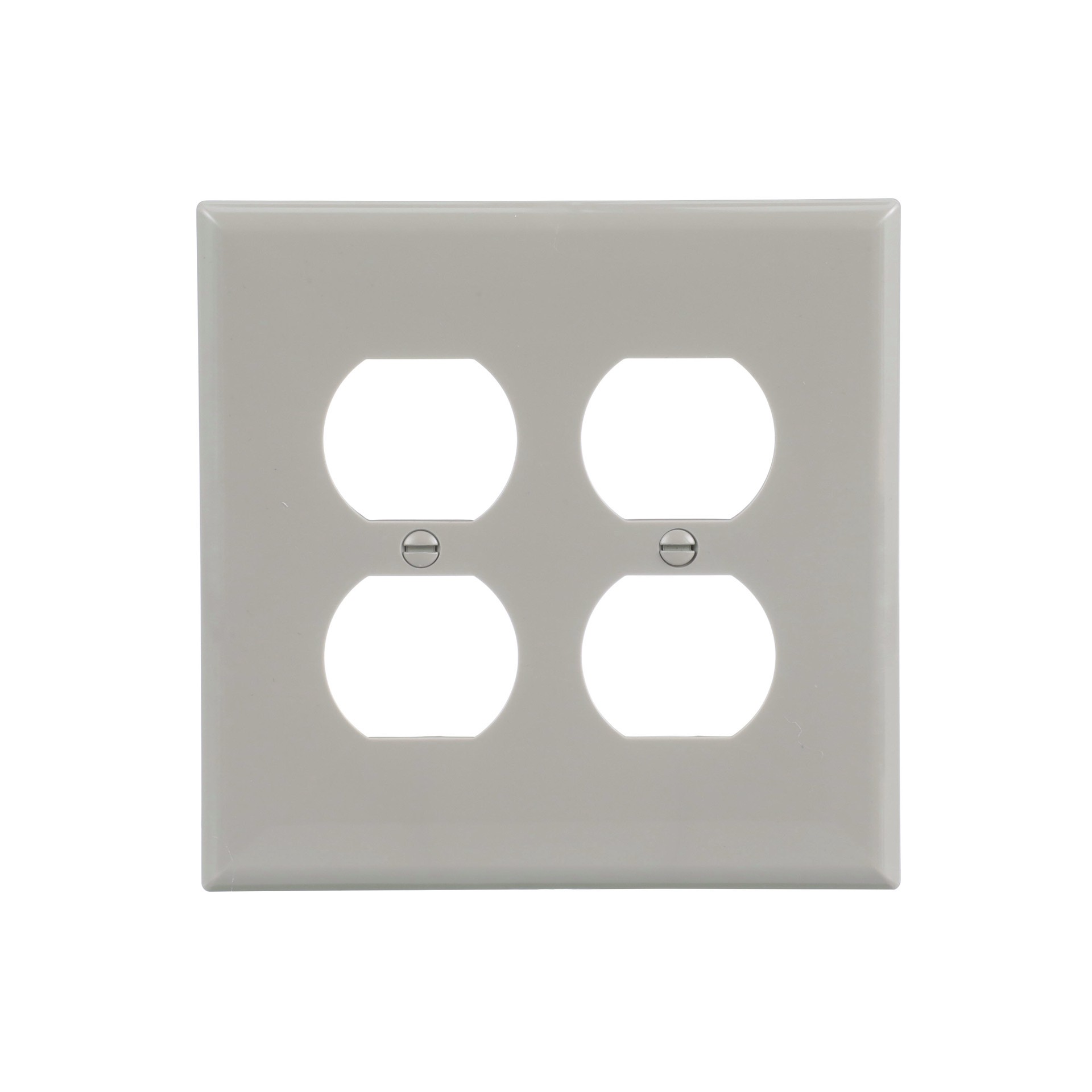 slide 1 of 6, 2 -Gang Midsize Size Gray Polycarbonate Indoor Duplex Wall Plate, 1 ct
