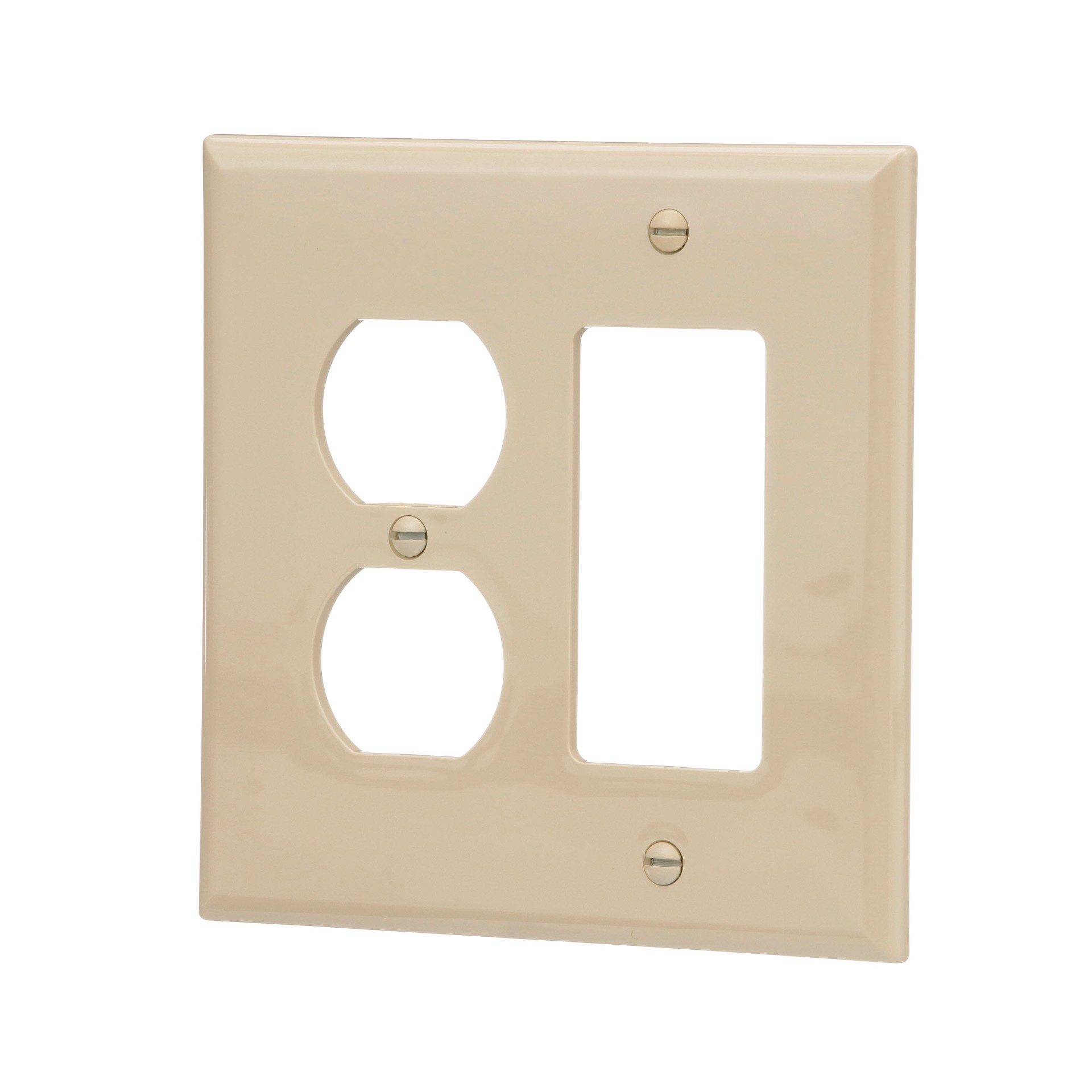 slide 2 of 6, Eaton 2 -Gang Midsize Size Ivory Polycarbonate Indoor Duplex/Decorator Wall Plate, 1 ct