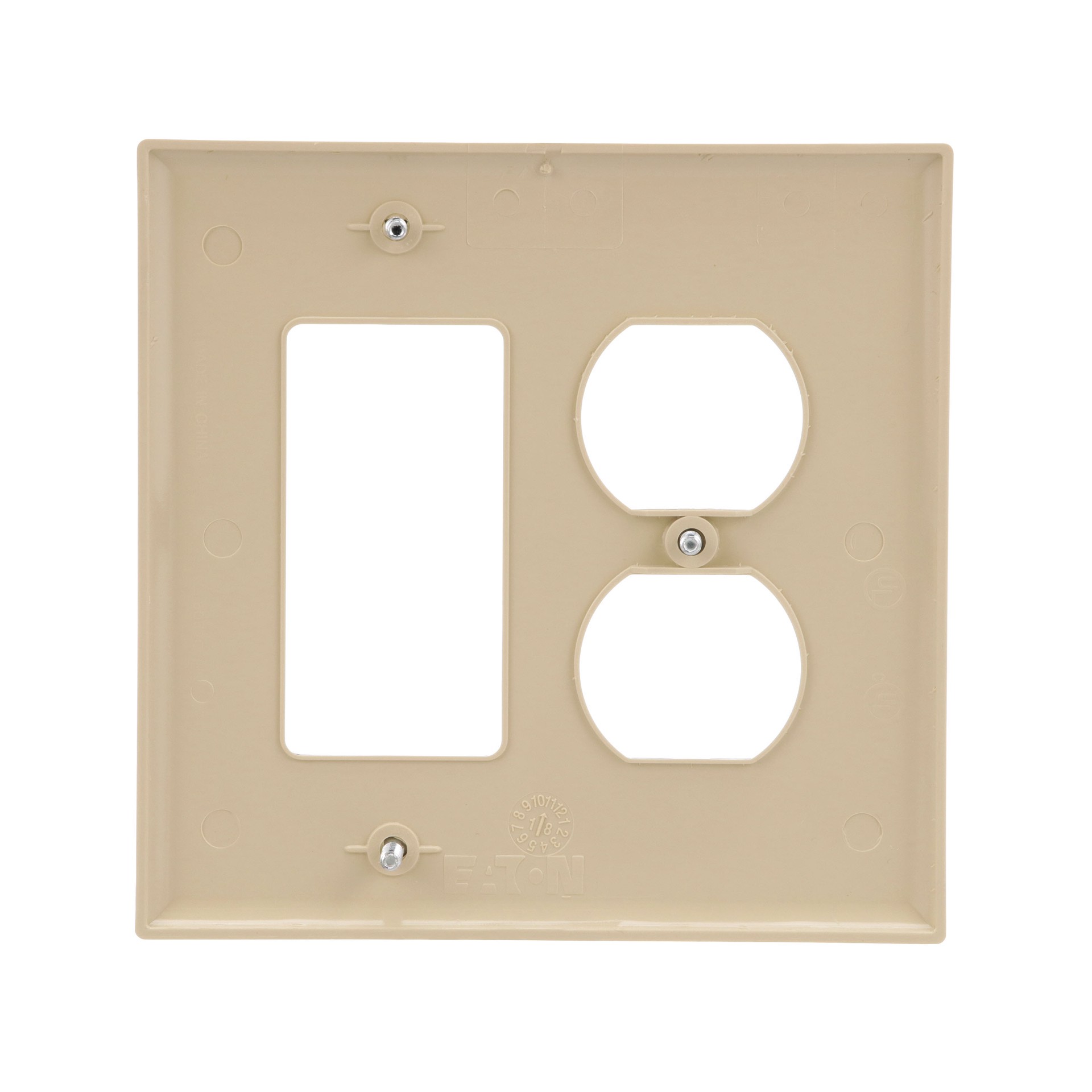 slide 4 of 6, Eaton 2 -Gang Midsize Size Ivory Polycarbonate Indoor Duplex/Decorator Wall Plate, 1 ct