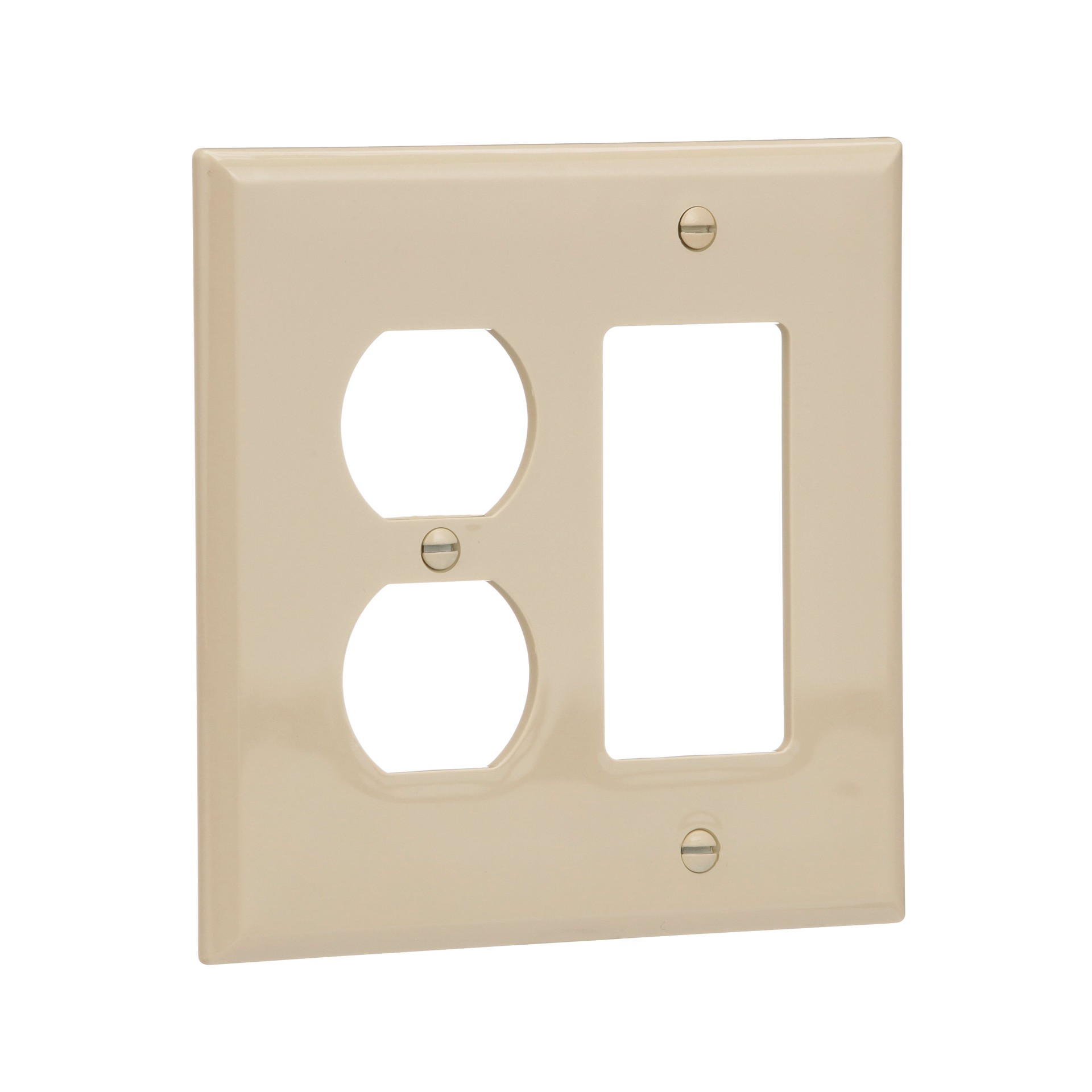 slide 6 of 6, Eaton 2 -Gang Midsize Size Ivory Polycarbonate Indoor Duplex/Decorator Wall Plate, 1 ct