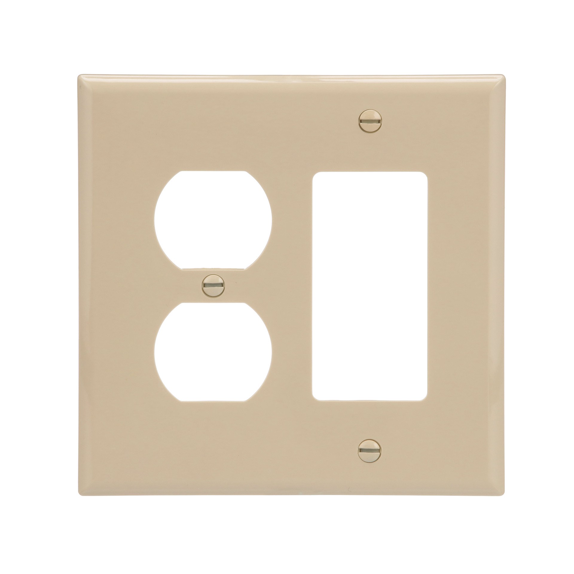 slide 1 of 6, Eaton 2 -Gang Midsize Size Ivory Polycarbonate Indoor Duplex/Decorator Wall Plate, 1 ct
