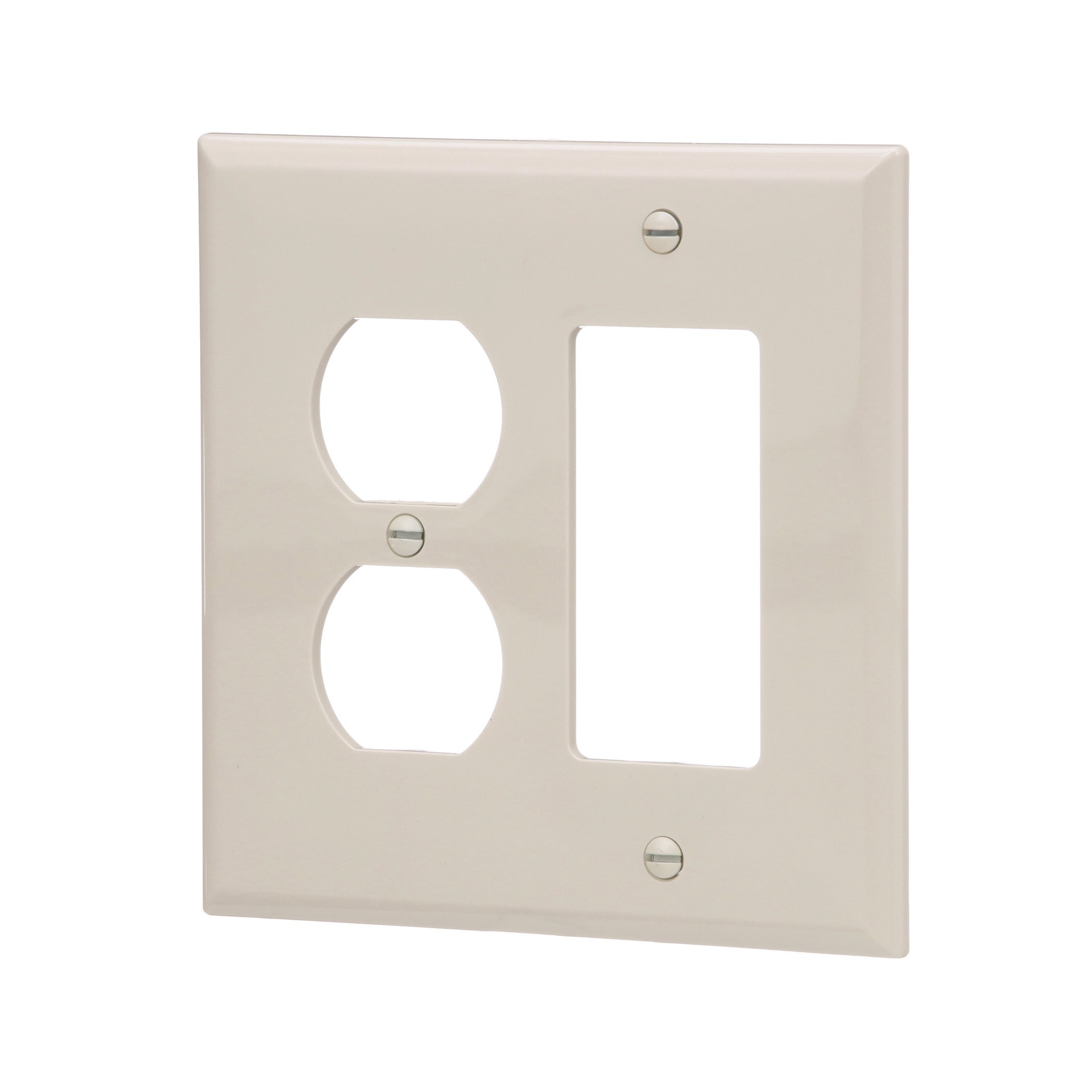 slide 2 of 6, Eaton 2 -Gang Midsize Size Light almond Polycarbonate Indoor Duplex/Decorator Wall Plate, 1 ct