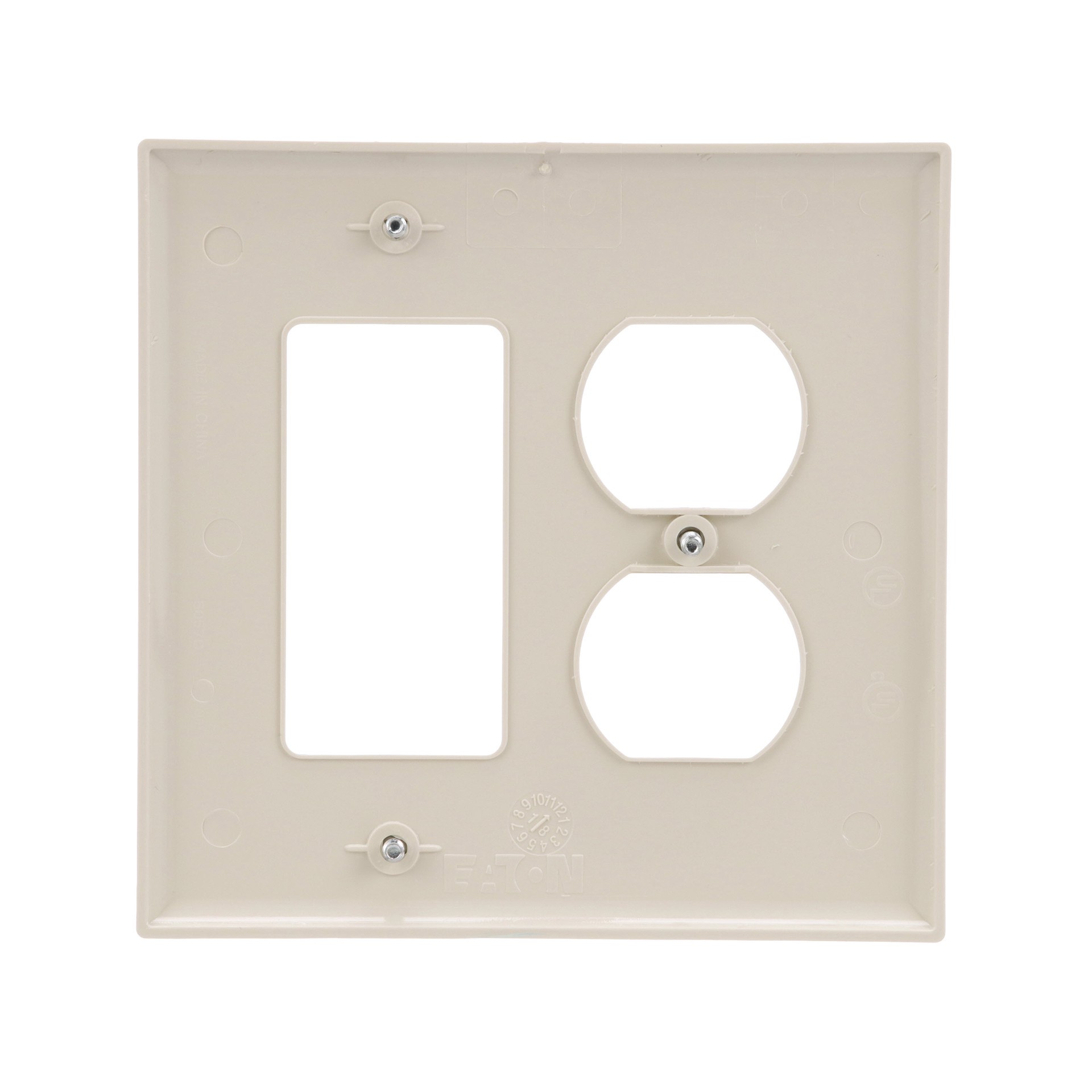 slide 4 of 6, Eaton 2 -Gang Midsize Size Light almond Polycarbonate Indoor Duplex/Decorator Wall Plate, 1 ct