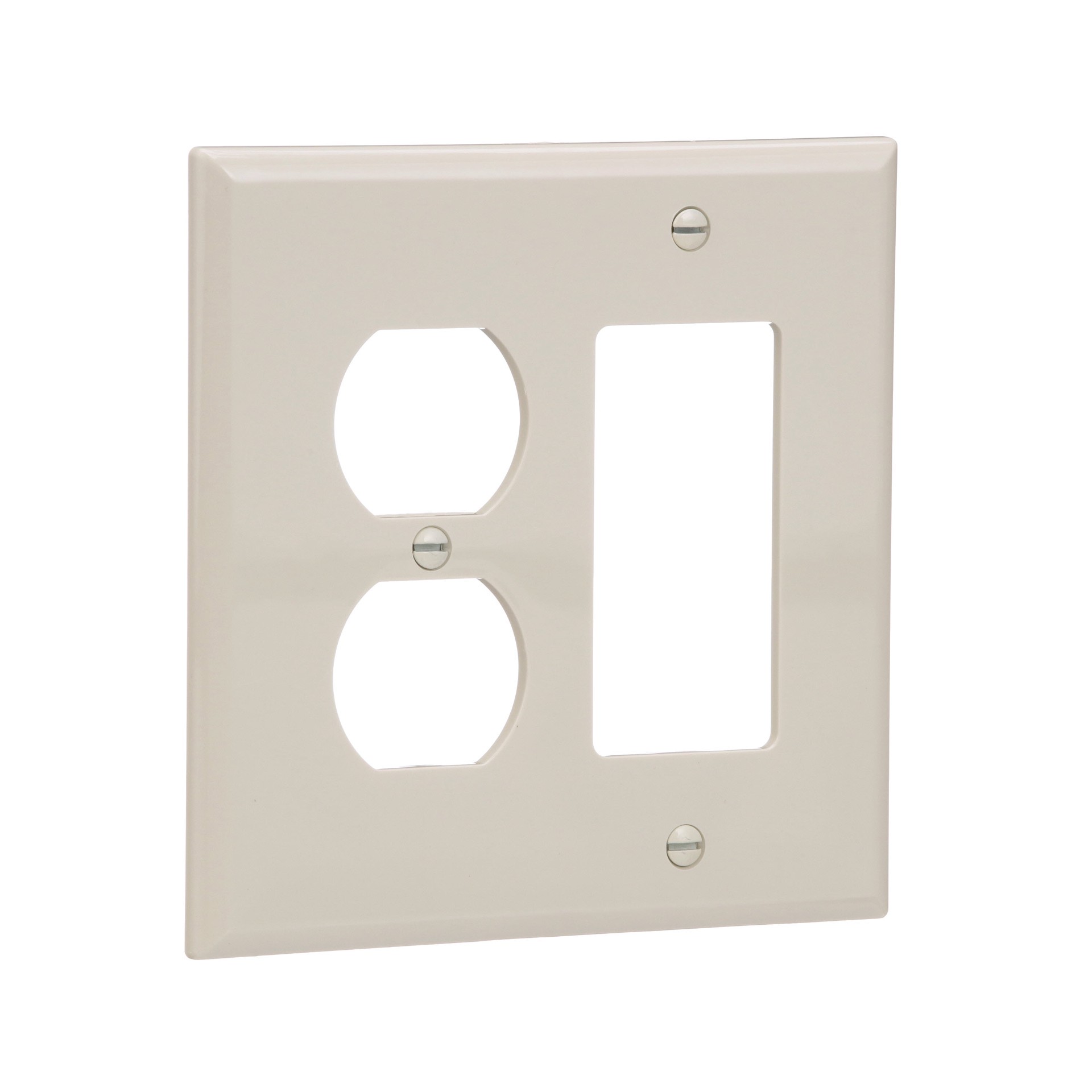 slide 6 of 6, Eaton 2 -Gang Midsize Size Light almond Polycarbonate Indoor Duplex/Decorator Wall Plate, 1 ct