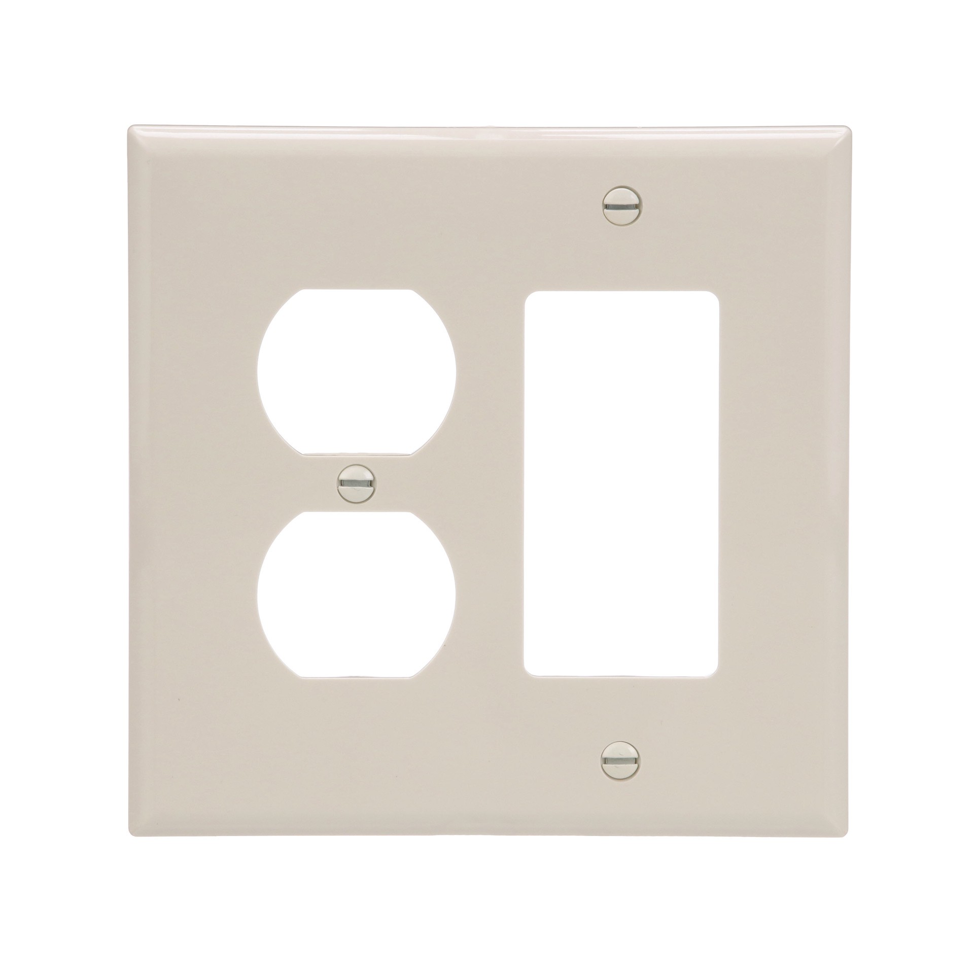 slide 1 of 6, Eaton 2 -Gang Midsize Size Light almond Polycarbonate Indoor Duplex/Decorator Wall Plate, 1 ct