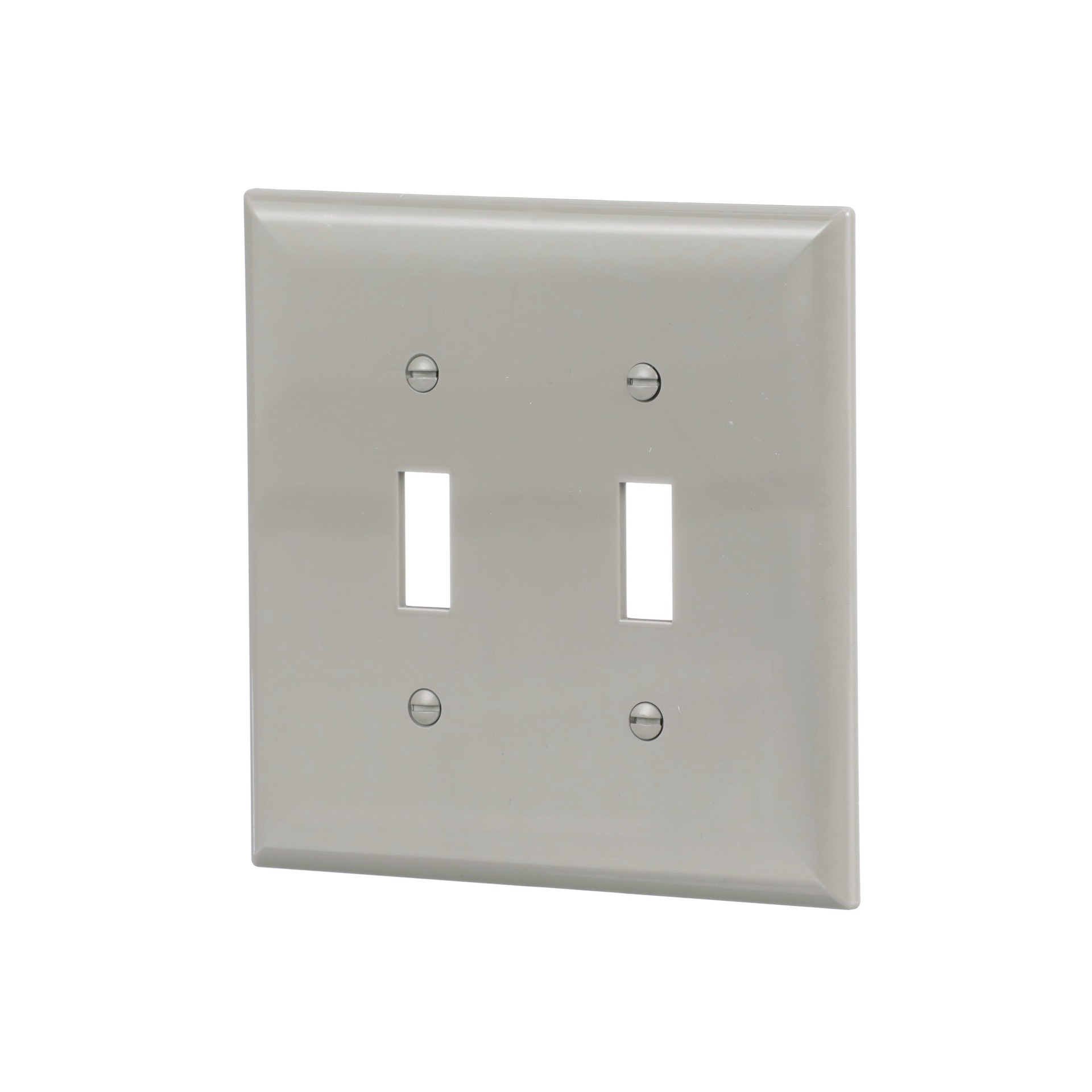slide 3 of 6, Eaton 2 -Gang Midsize Size Gray Polycarbonate Indoor Toggle Wall Plate, 1 ct