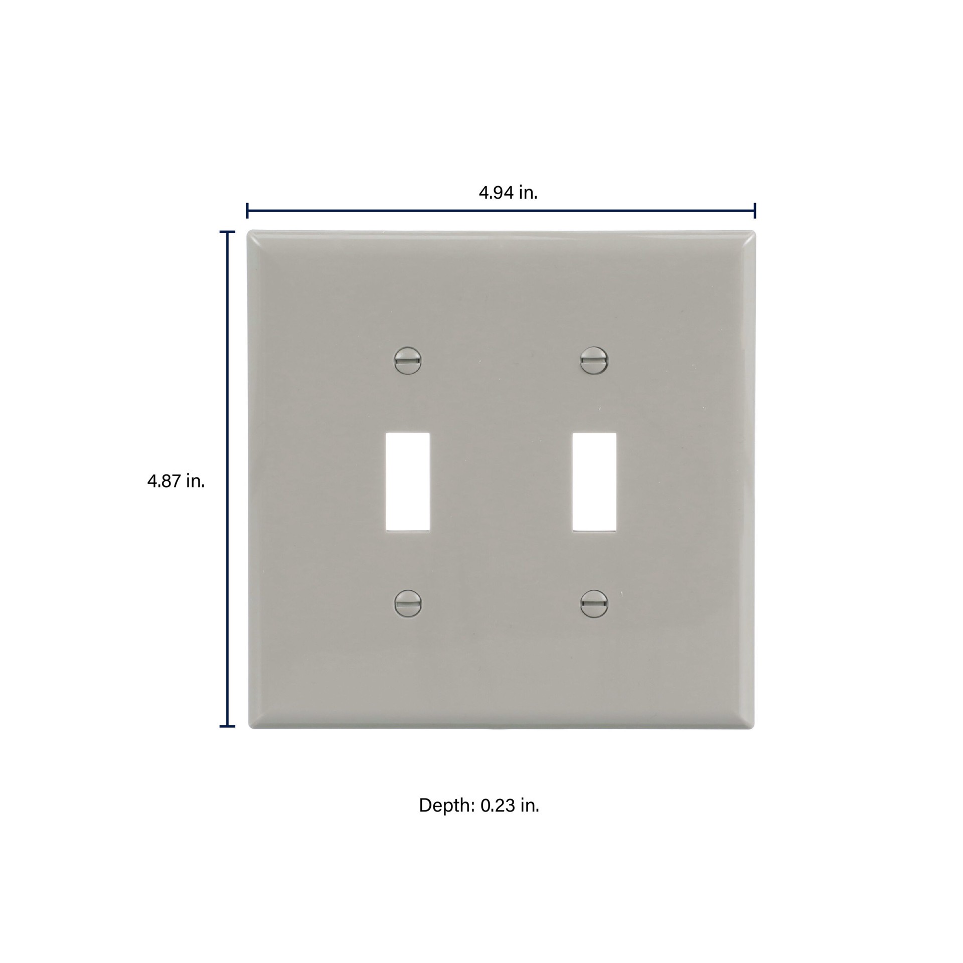 slide 2 of 6, Eaton 2 -Gang Midsize Size Gray Polycarbonate Indoor Toggle Wall Plate, 1 ct