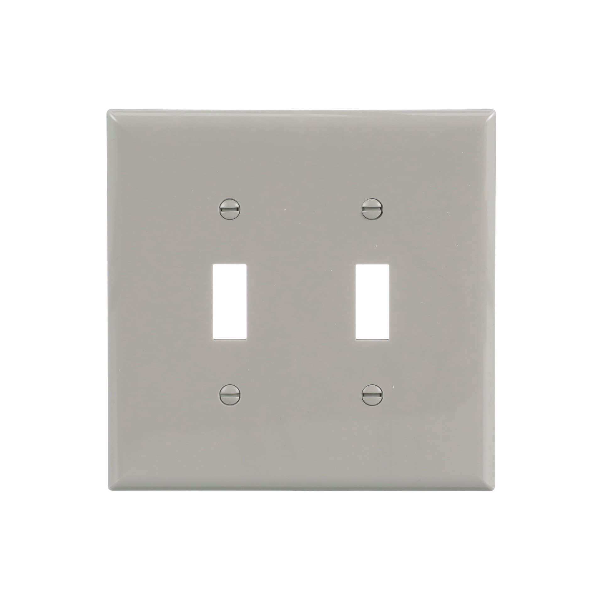 slide 1 of 6, Eaton 2 -Gang Midsize Size Gray Polycarbonate Indoor Toggle Wall Plate, 1 ct