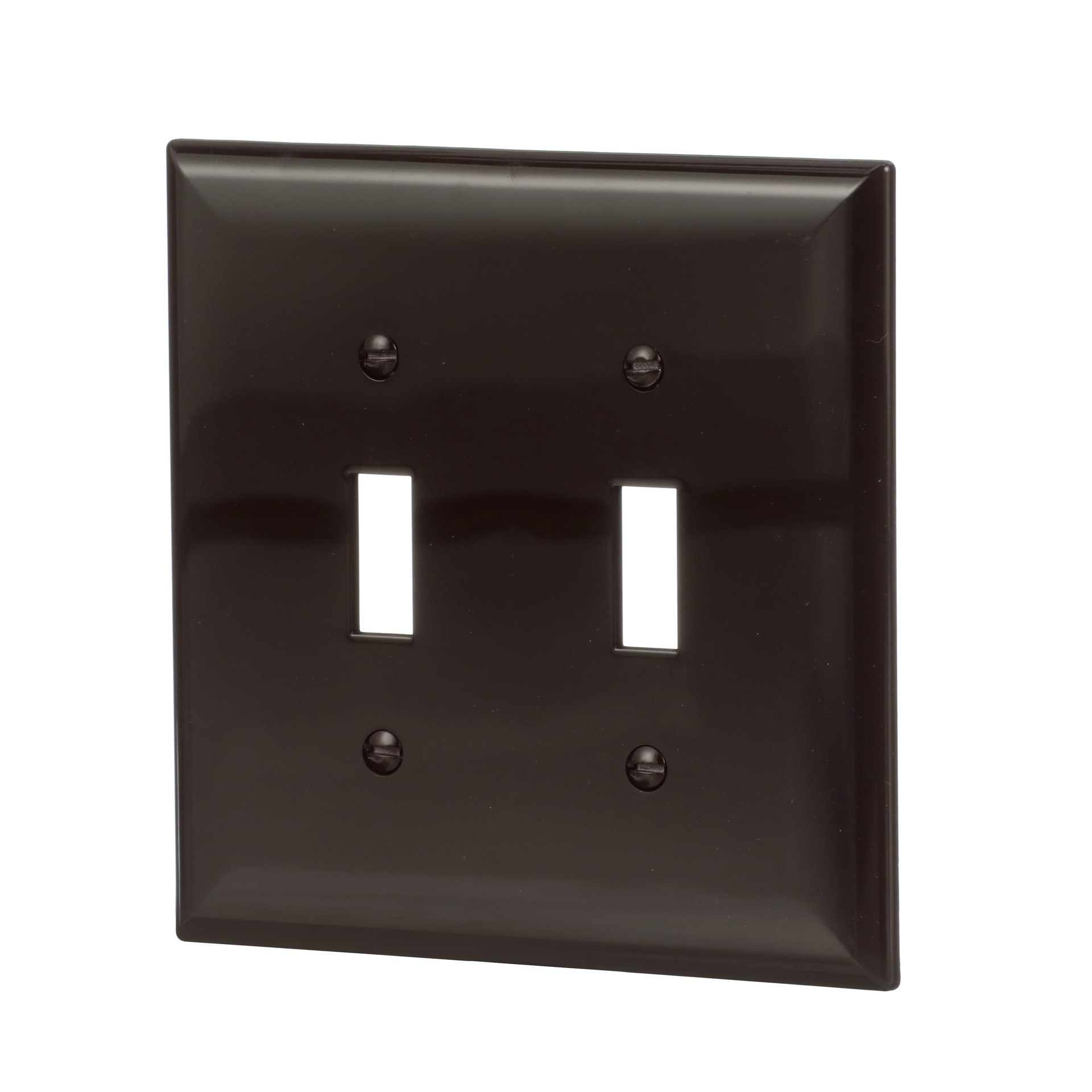 slide 2 of 6, Eaton 2 -Gang Midsize Size Brown Polycarbonate Indoor Toggle Wall Plate, 1 ct