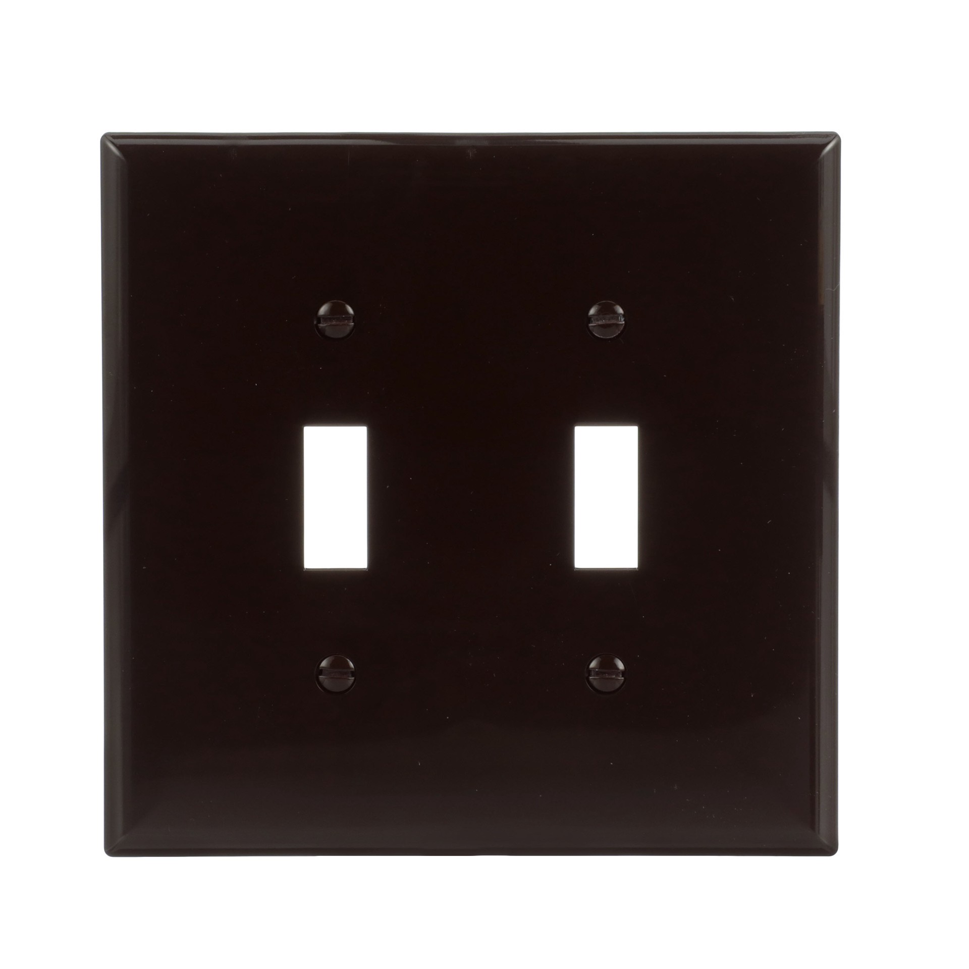 slide 1 of 6, Eaton 2 -Gang Midsize Size Brown Polycarbonate Indoor Toggle Wall Plate, 1 ct