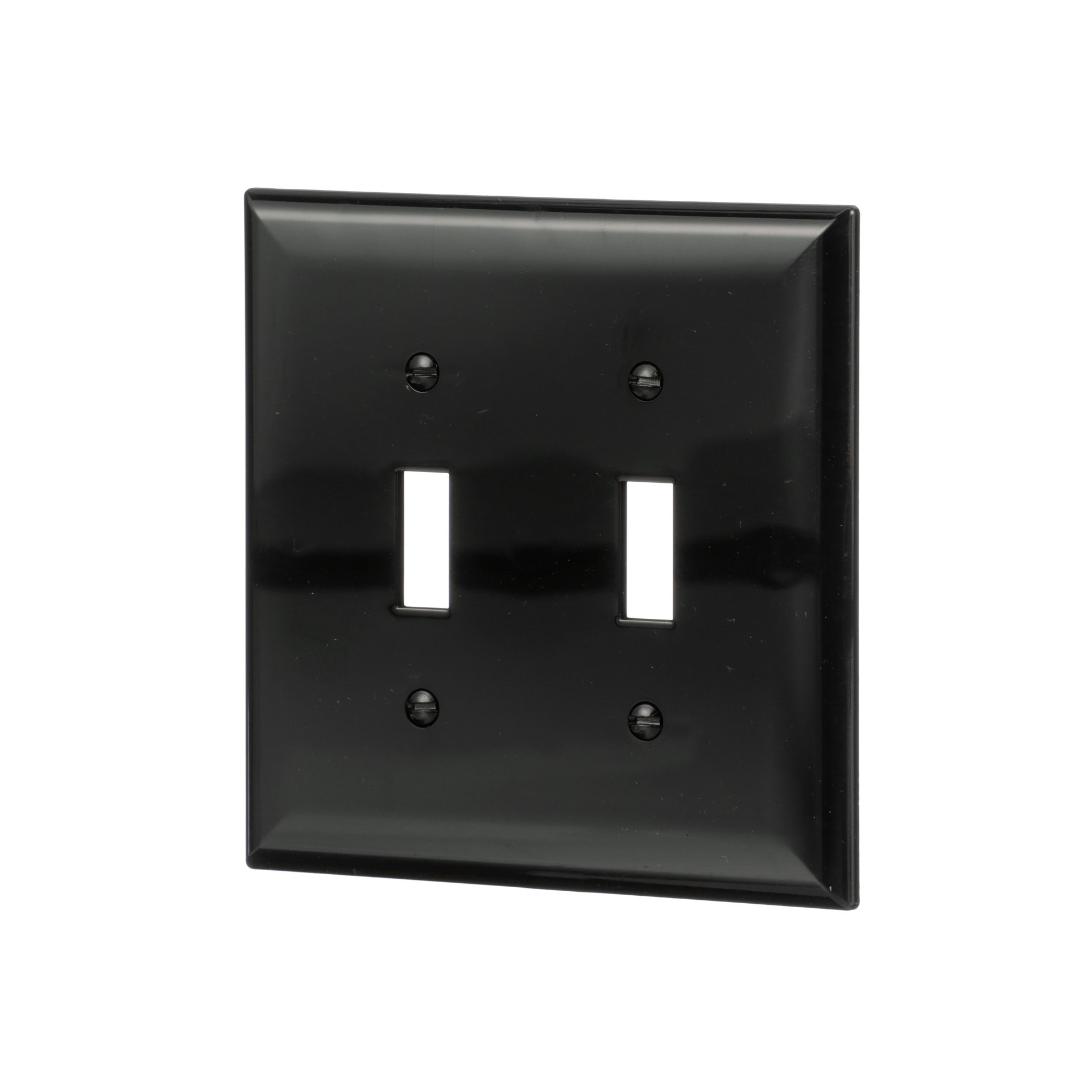 slide 3 of 6, Eaton 2 -Gang Midsize Size Black Polycarbonate Indoor Toggle Wall Plate, 1 ct