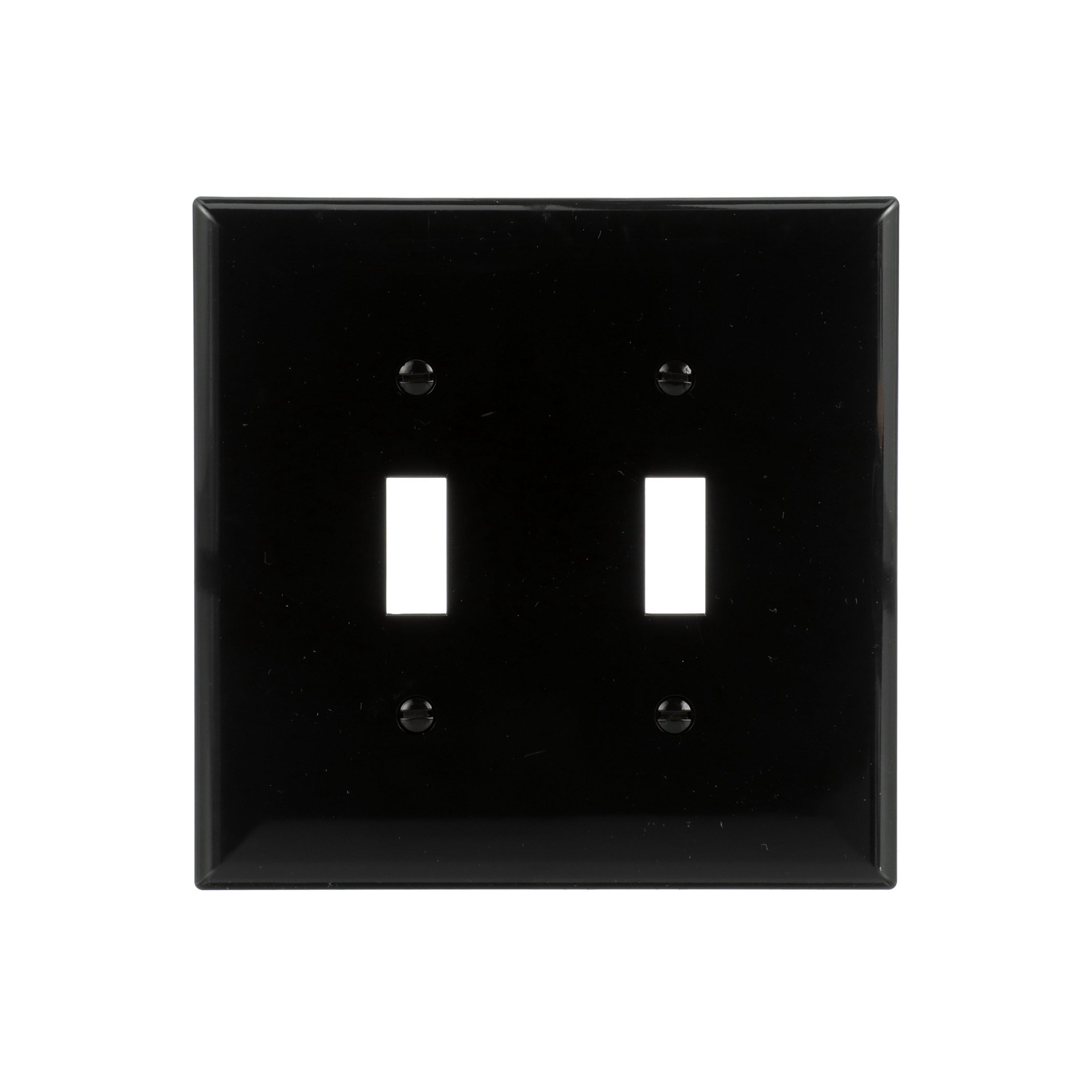 slide 1 of 6, Eaton 2 -Gang Midsize Size Black Polycarbonate Indoor Toggle Wall Plate, 1 ct
