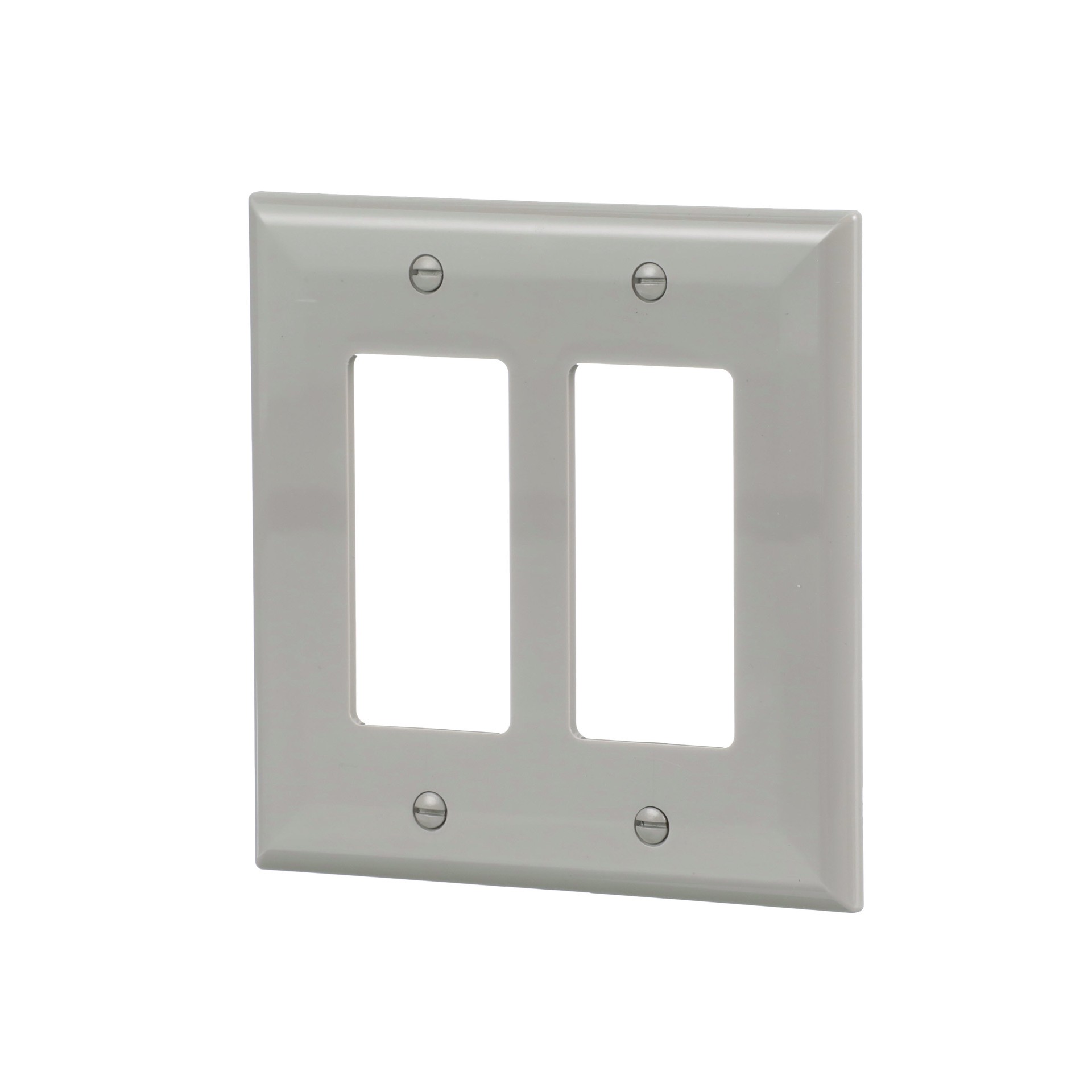 slide 2 of 6, Eaton 2 -Gang Midsize Size Gray Polycarbonate Indoor Decorator Wall Plate, 1 ct
