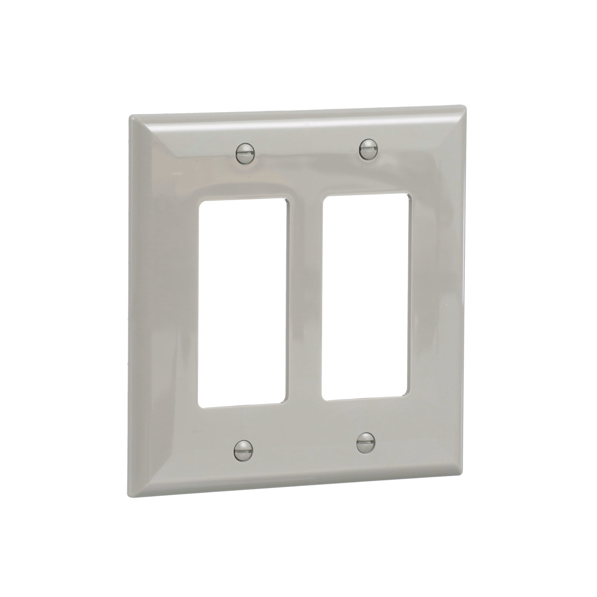 slide 6 of 6, Eaton 2 -Gang Midsize Size Gray Polycarbonate Indoor Decorator Wall Plate, 1 ct