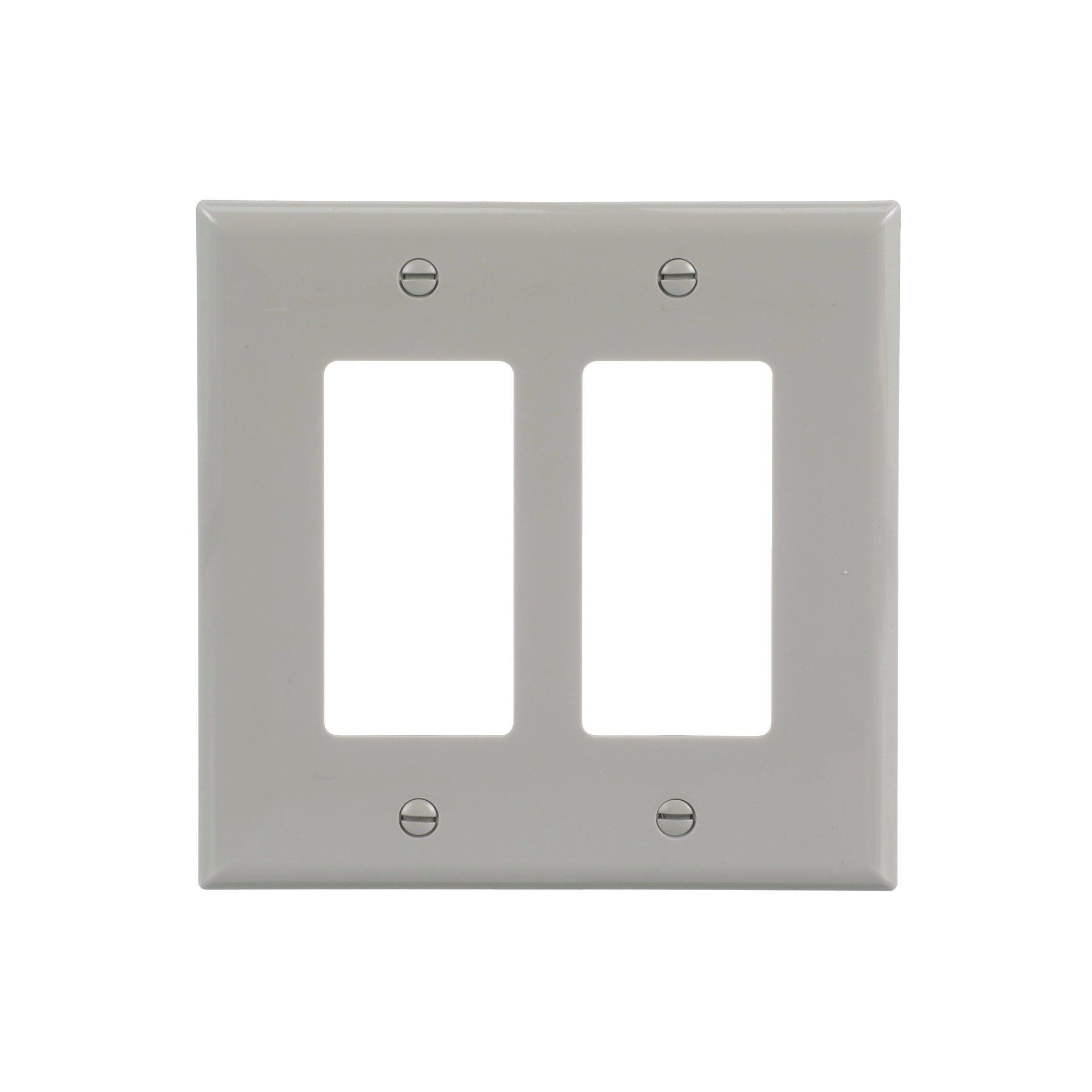 slide 1 of 6, Eaton 2 -Gang Midsize Size Gray Polycarbonate Indoor Decorator Wall Plate, 1 ct