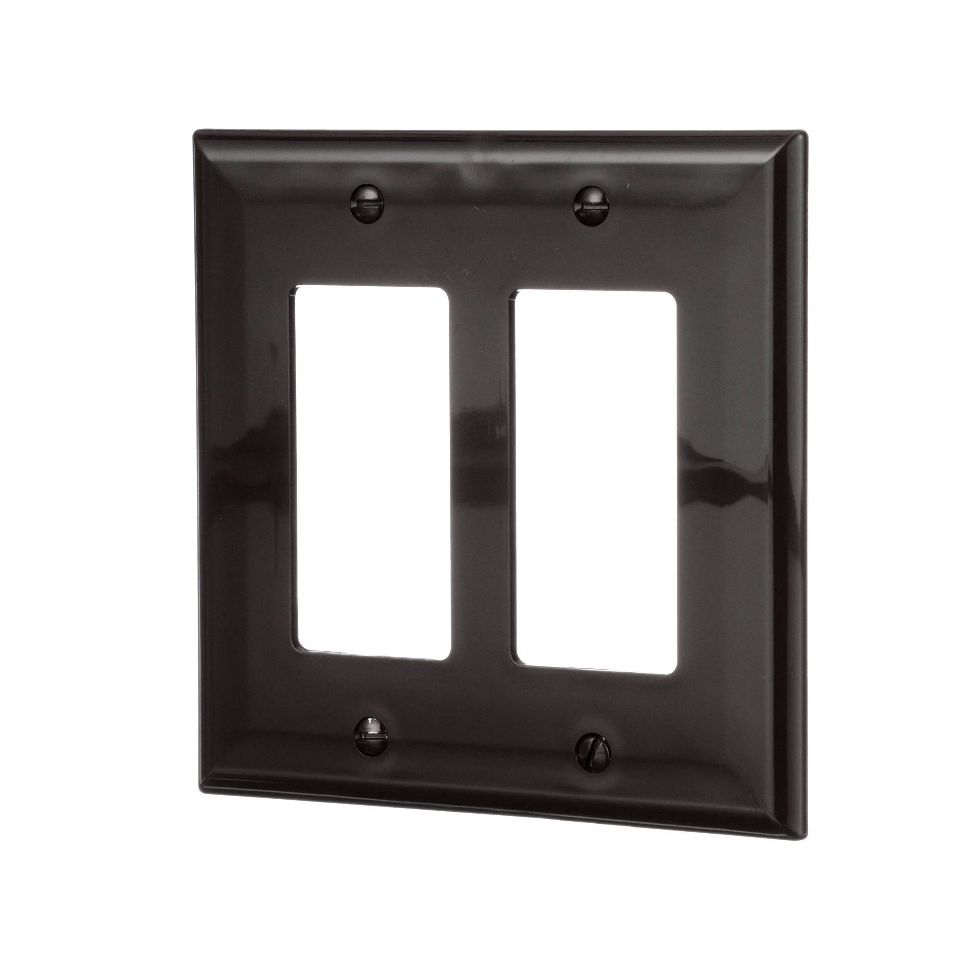 slide 2 of 6, Eaton 2 -Gang Midsize Size Brown Polycarbonate Indoor Decorator Wall Plate, 1 ct