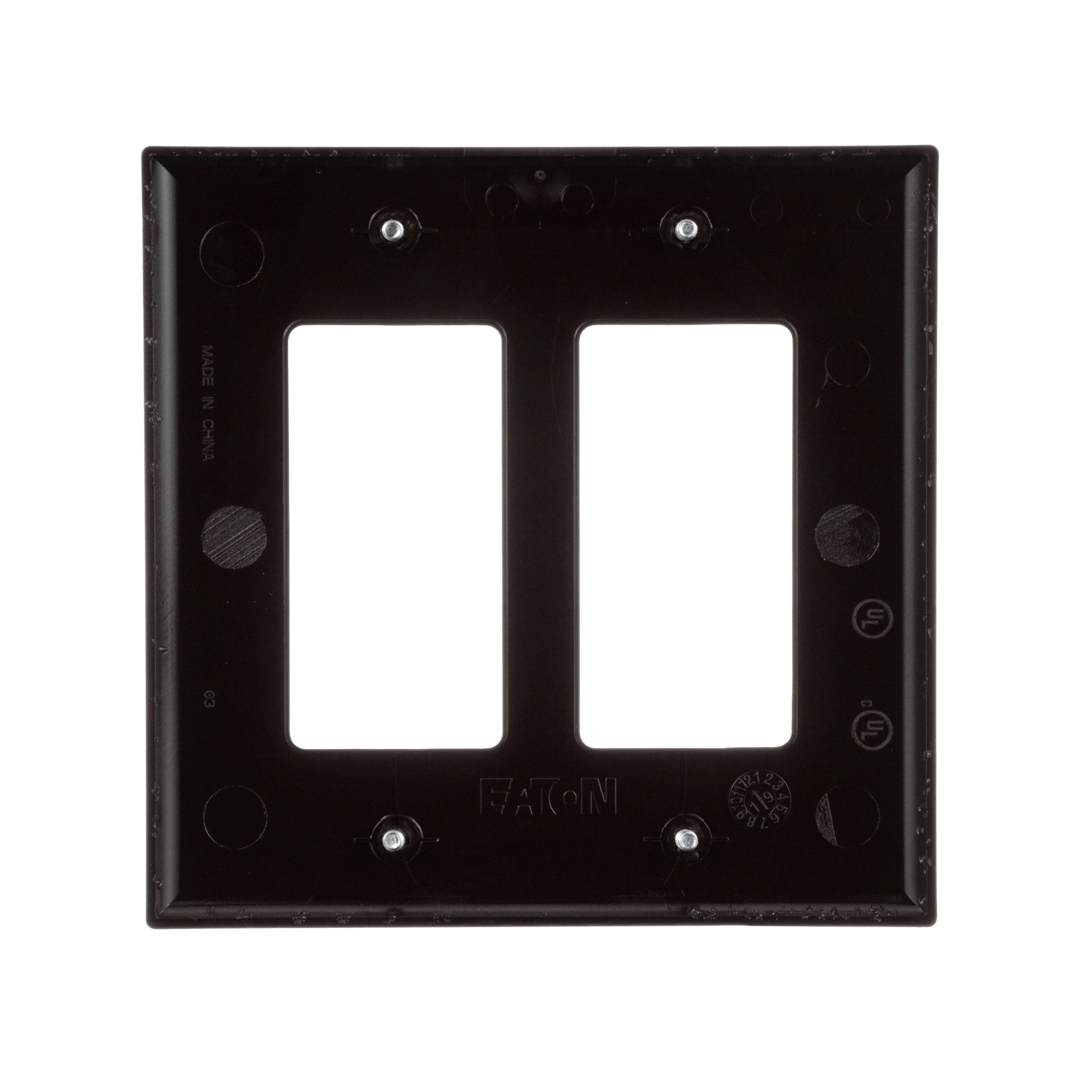 slide 4 of 6, Eaton 2 -Gang Midsize Size Brown Polycarbonate Indoor Decorator Wall Plate, 1 ct