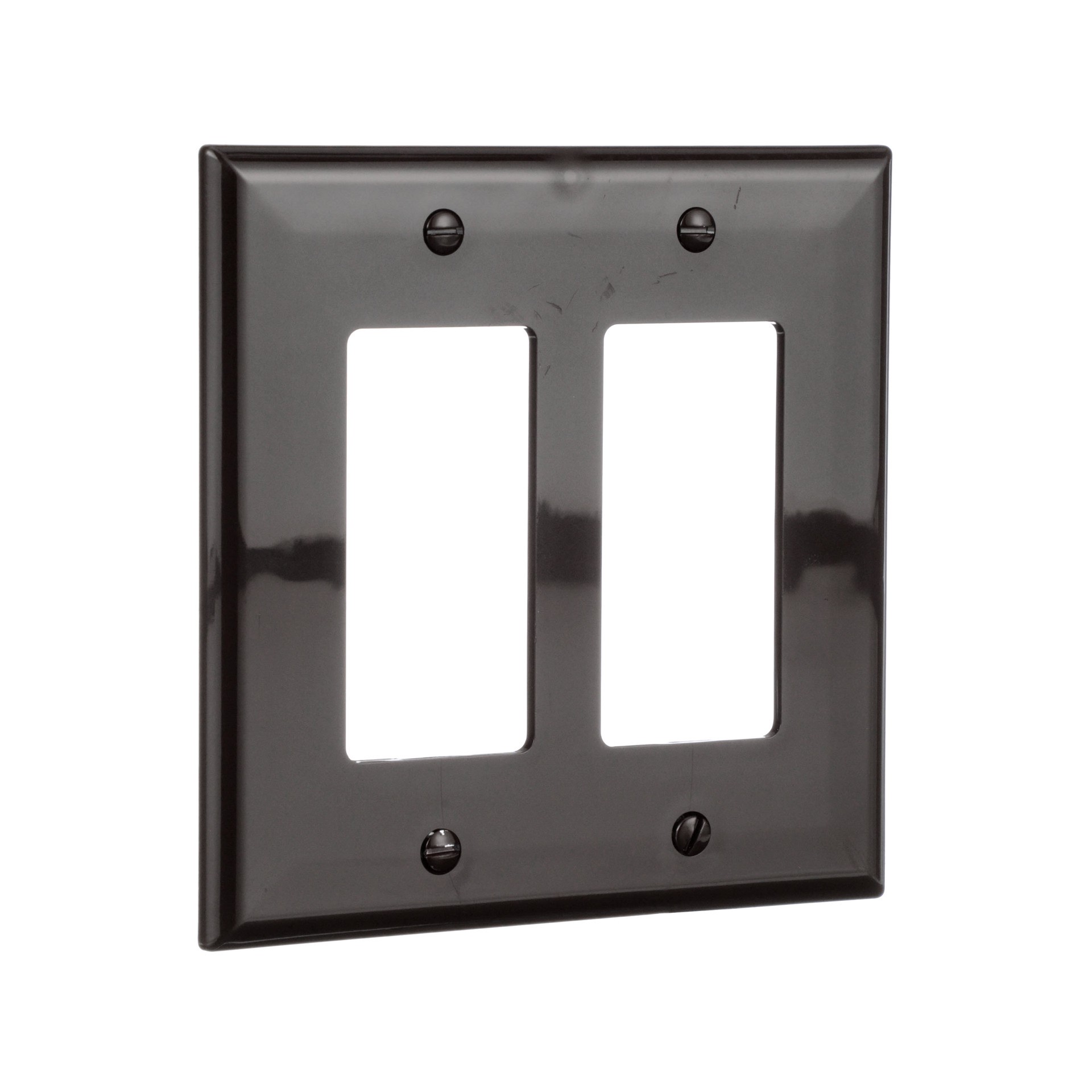 slide 6 of 6, Eaton 2 -Gang Midsize Size Brown Polycarbonate Indoor Decorator Wall Plate, 1 ct