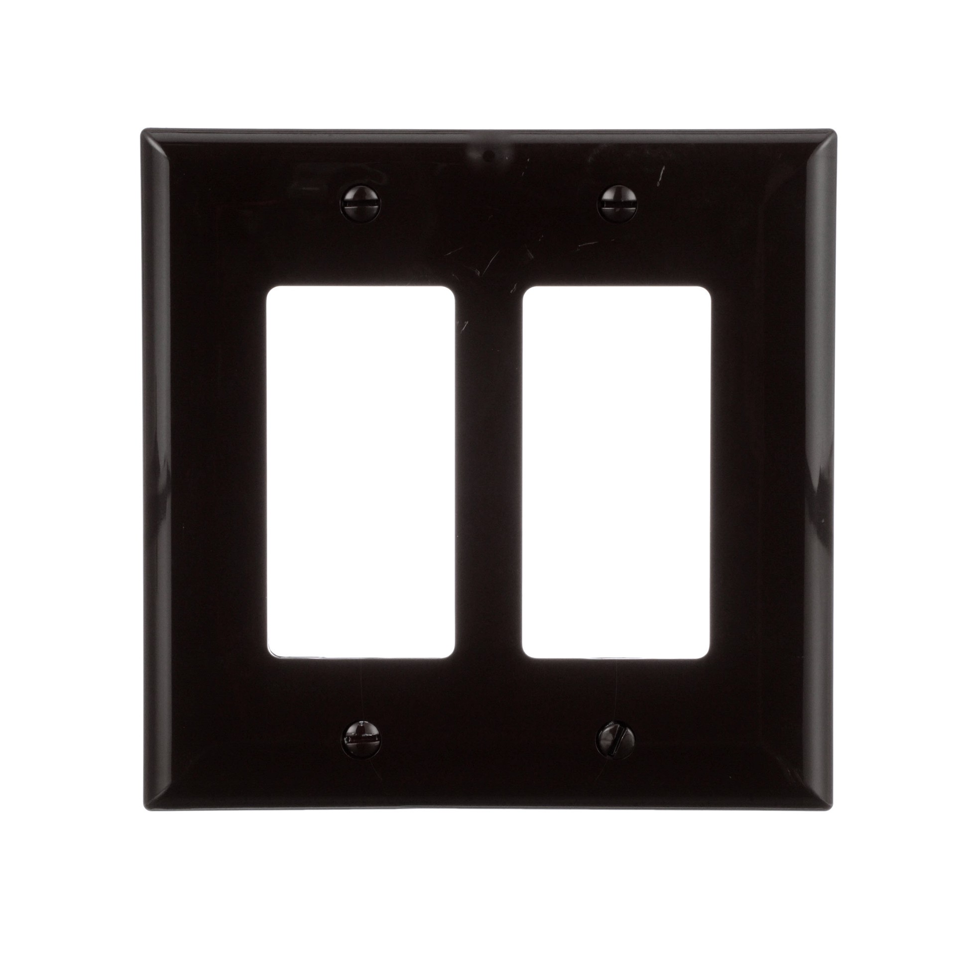 slide 1 of 6, Eaton 2 -Gang Midsize Size Brown Polycarbonate Indoor Decorator Wall Plate, 1 ct