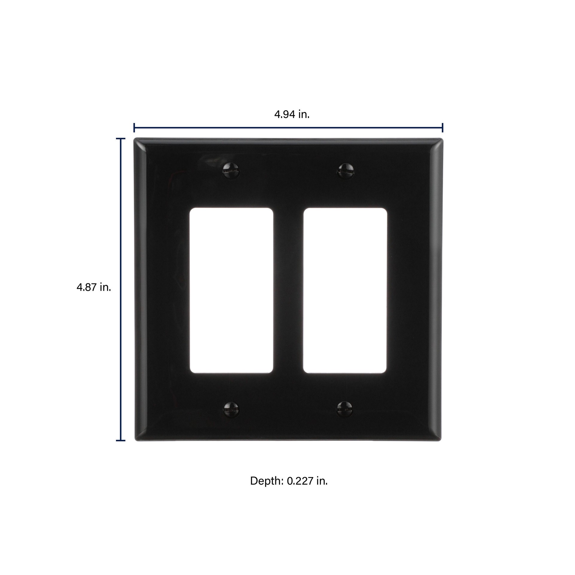 slide 2 of 6, Eaton 2 -Gang Midsize Size Black Polycarbonate Indoor Decorator Wall Plate, 1 ct