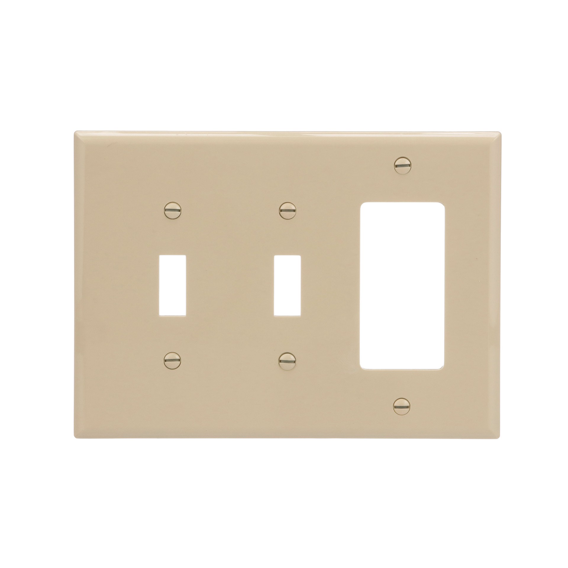 slide 1 of 6, Eaton 3 -Gang Midsize Size Ivory Polycarbonate Indoor Toggle/Decorator Wall Plate, 1 ct
