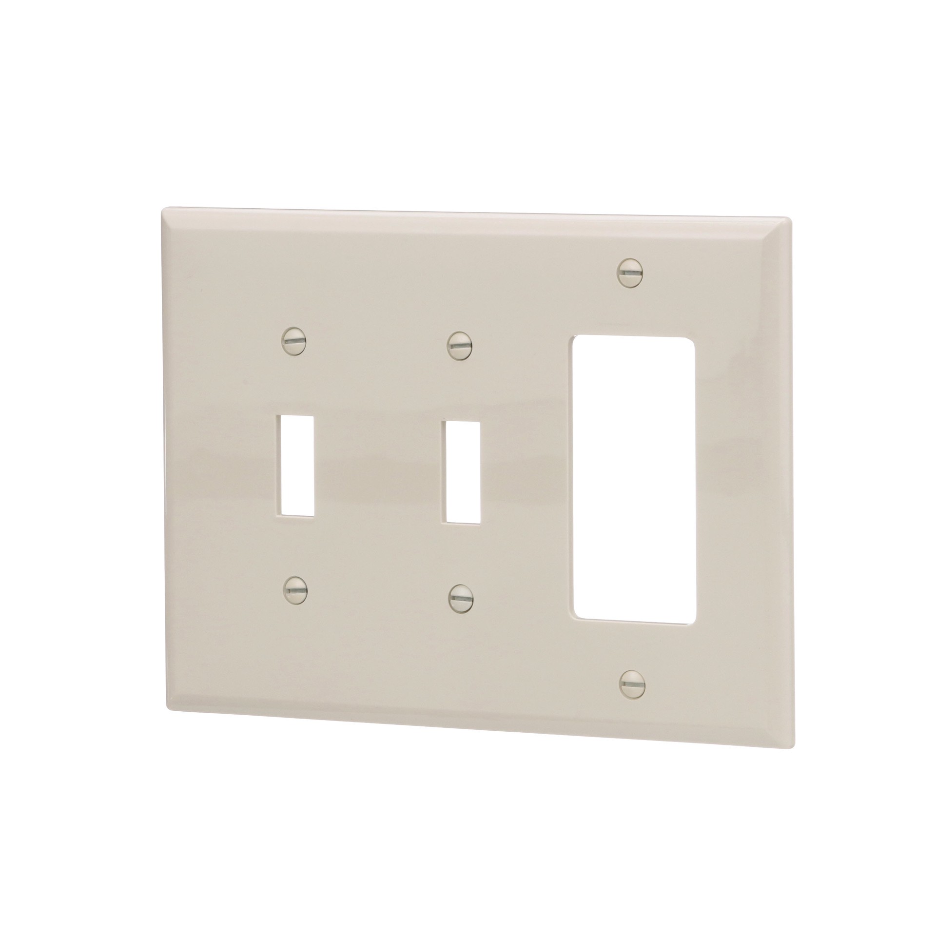 slide 2 of 6, Eaton 3 -Gang Midsize Size Light almond Polycarbonate Indoor Toggle/Decorator Wall Plate, 1 ct