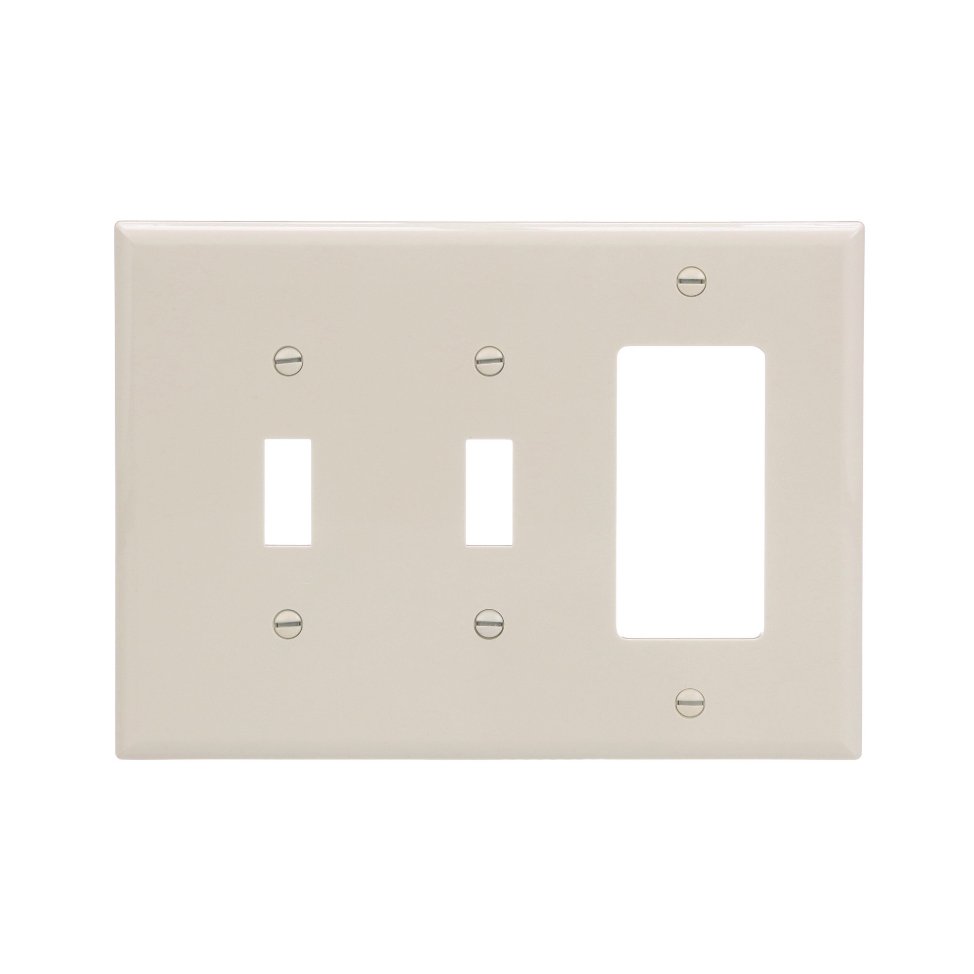 slide 1 of 6, Eaton 3 -Gang Midsize Size Light almond Polycarbonate Indoor Toggle/Decorator Wall Plate, 1 ct