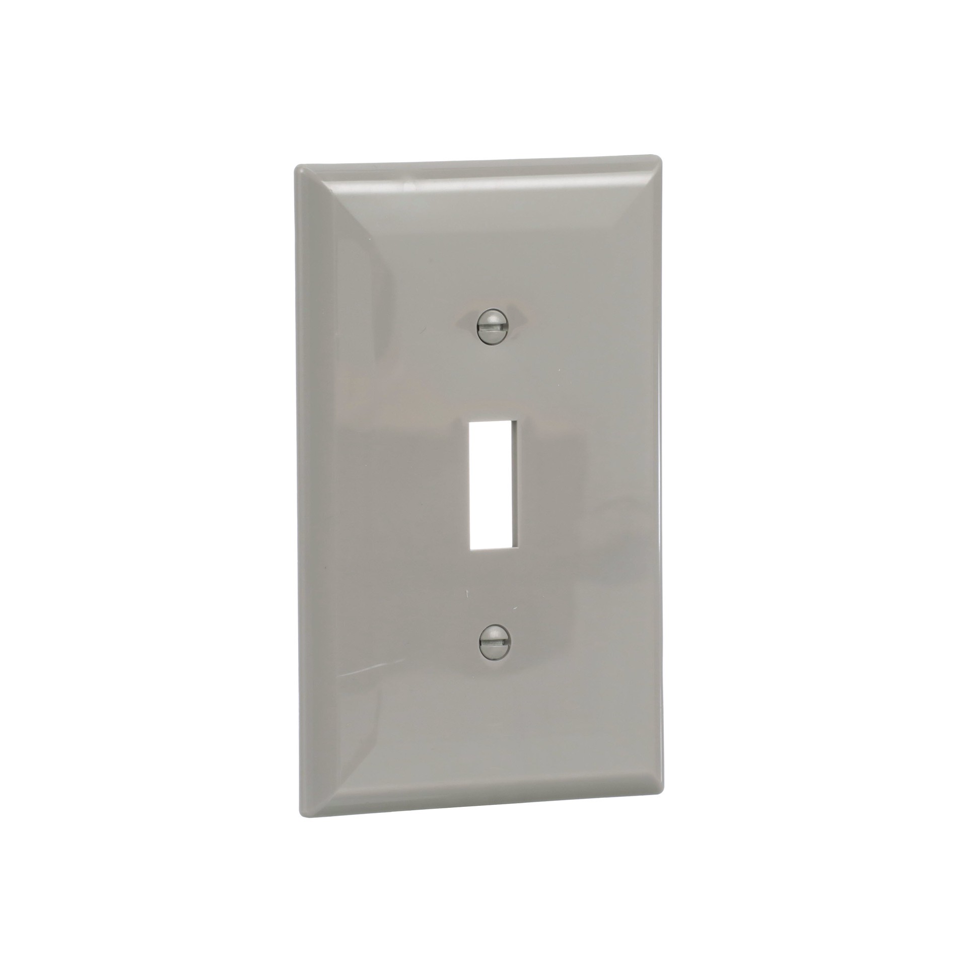slide 6 of 6, 1 -Gang Midsize Size Gray Polycarbonate Indoor Toggle Wall Plate, 1 ct