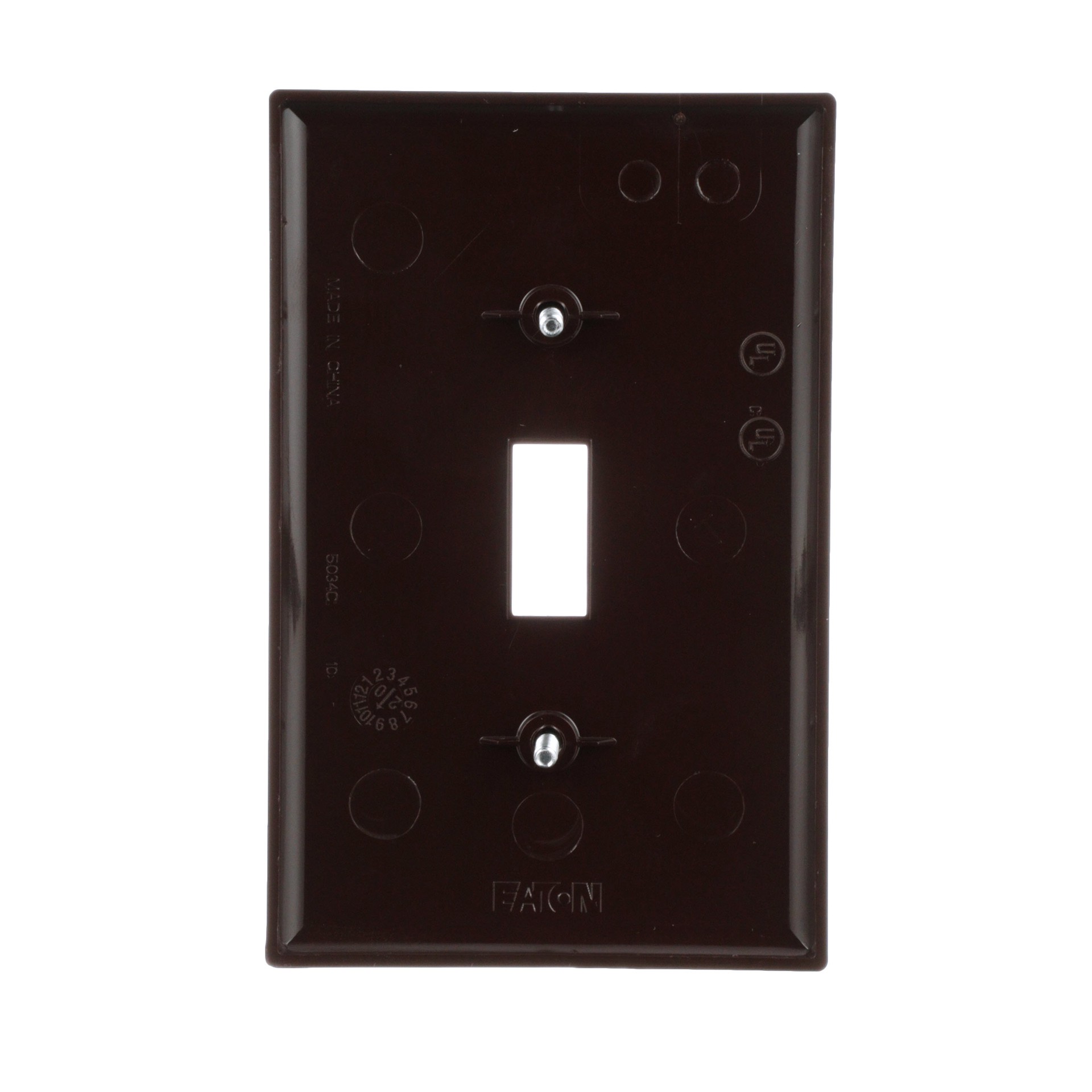 slide 4 of 6, Eaton 1 -Gang Midsize Size Brown Polycarbonate Indoor Toggle Wall Plate, 1 ct