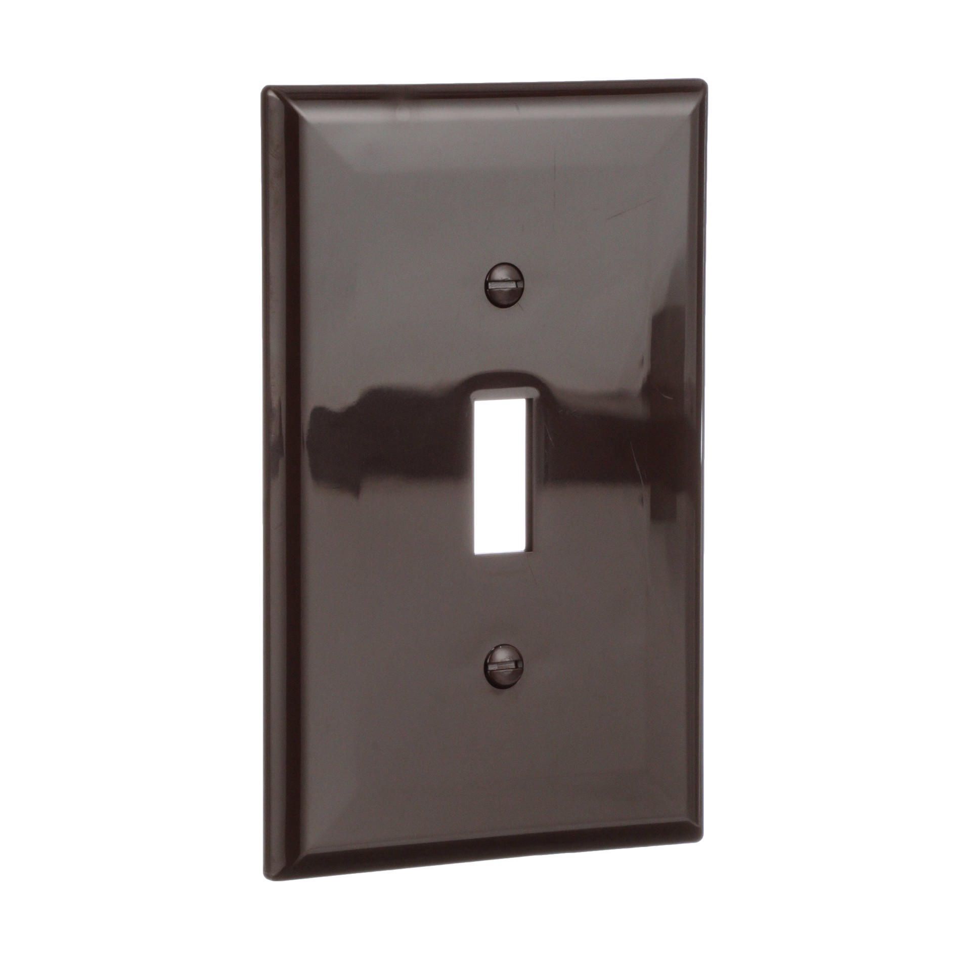slide 6 of 6, Eaton 1 -Gang Midsize Size Brown Polycarbonate Indoor Toggle Wall Plate, 1 ct