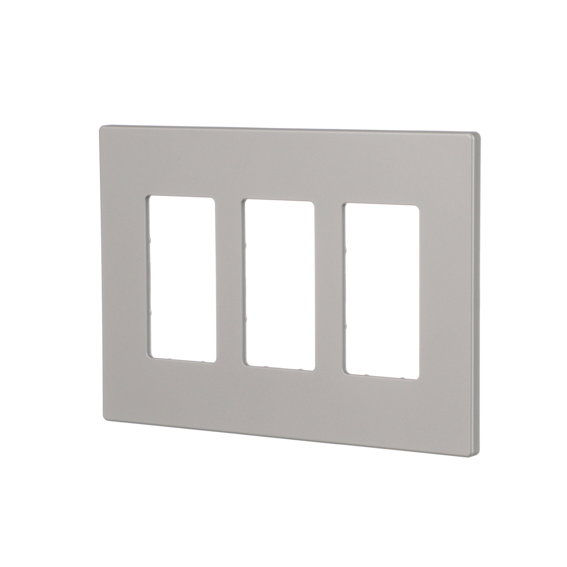 slide 2 of 6, Eaton 3 -Gang Midsize Size Silver Granite Polycarbonate Indoor Screwless Decorator Wall Plate, 1 ct