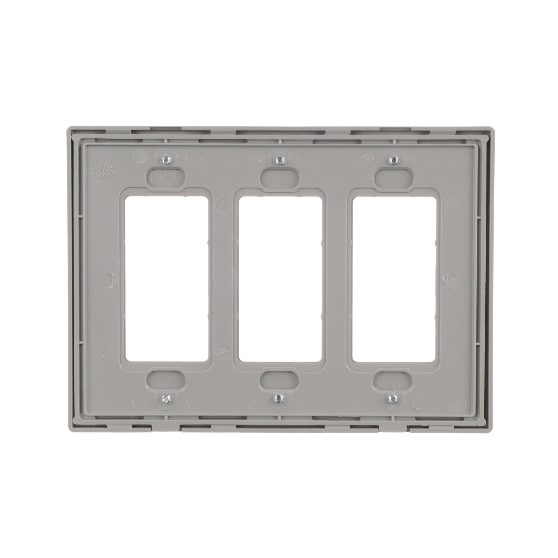 slide 4 of 6, Eaton 3 -Gang Midsize Size Silver Granite Polycarbonate Indoor Screwless Decorator Wall Plate, 1 ct