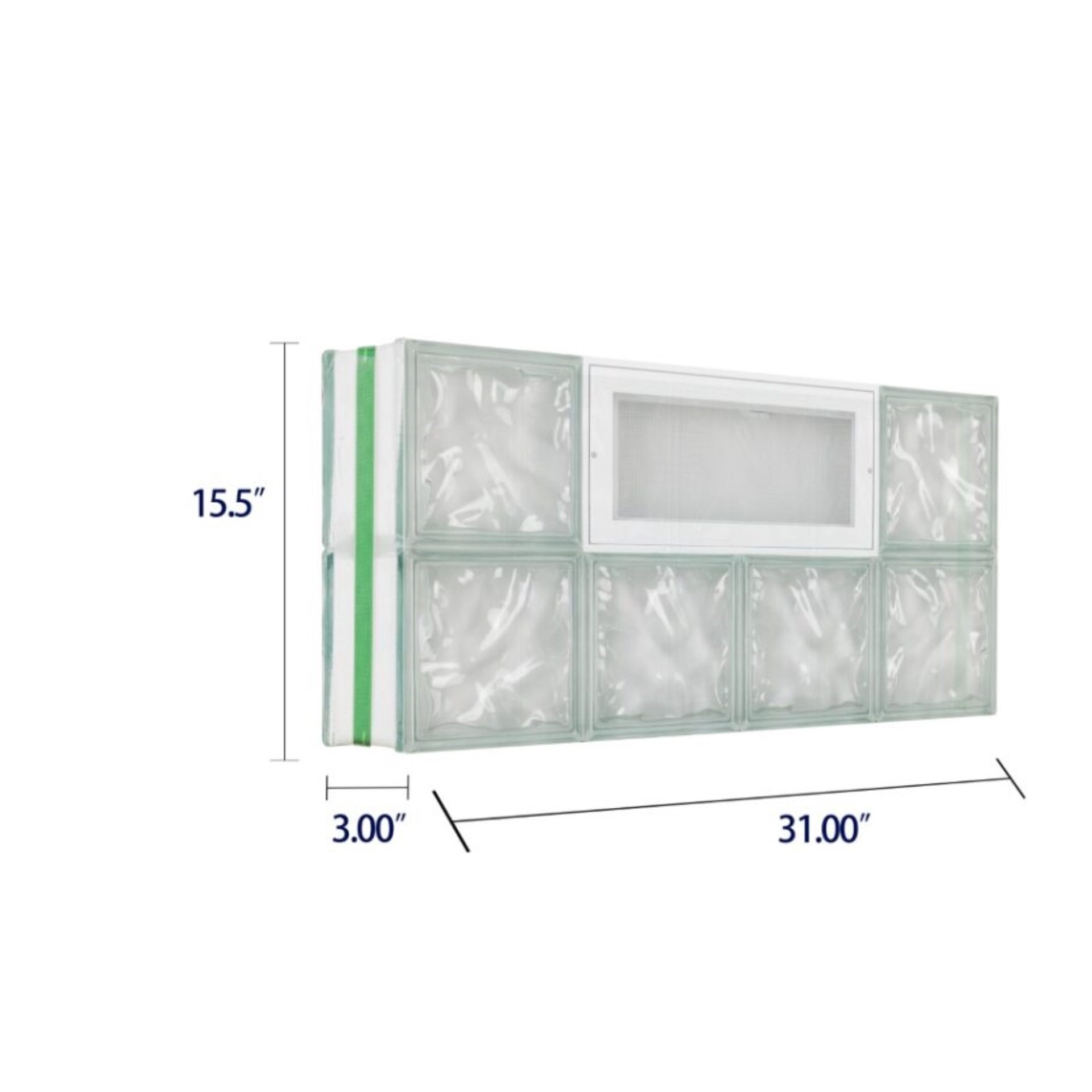 slide 3 of 6, RELIABILT Frameless Replacement Vented Glass Block Window, 1 ct