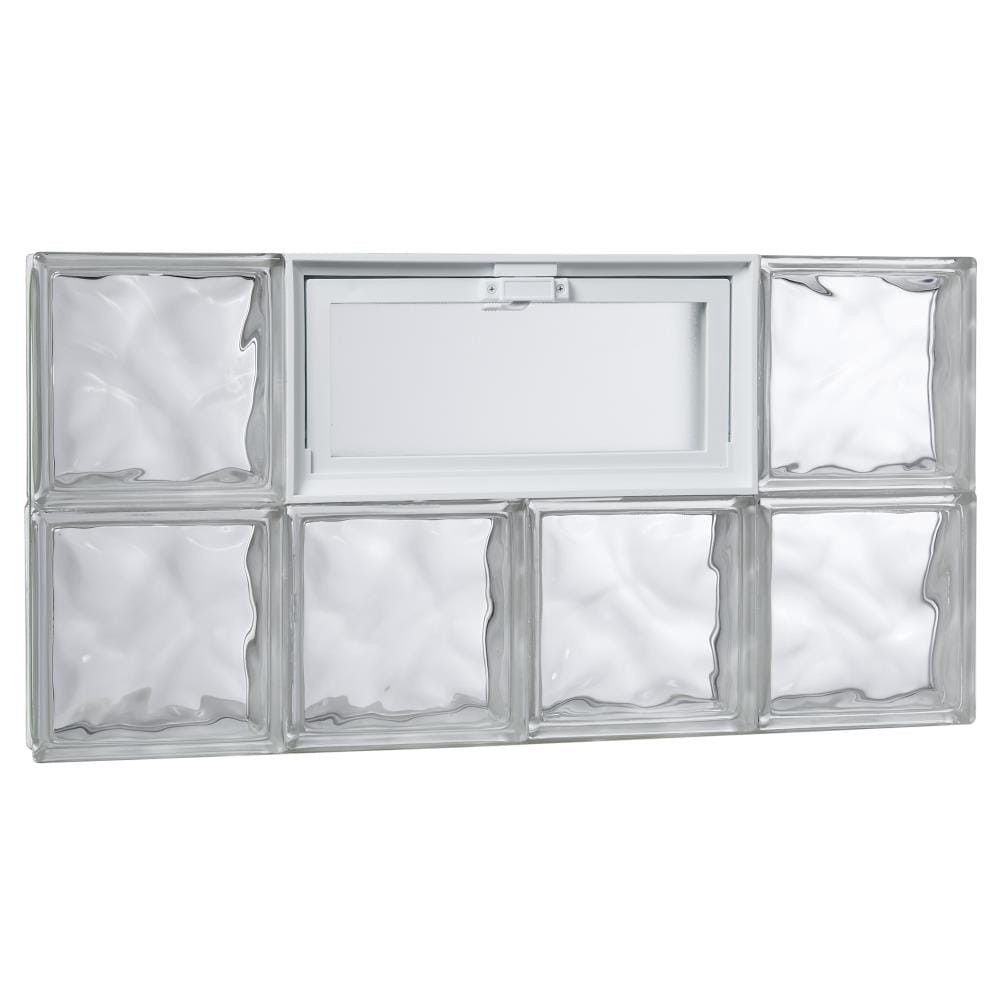 slide 1 of 6, RELIABILT Frameless Replacement Vented Glass Block Window, 1 ct